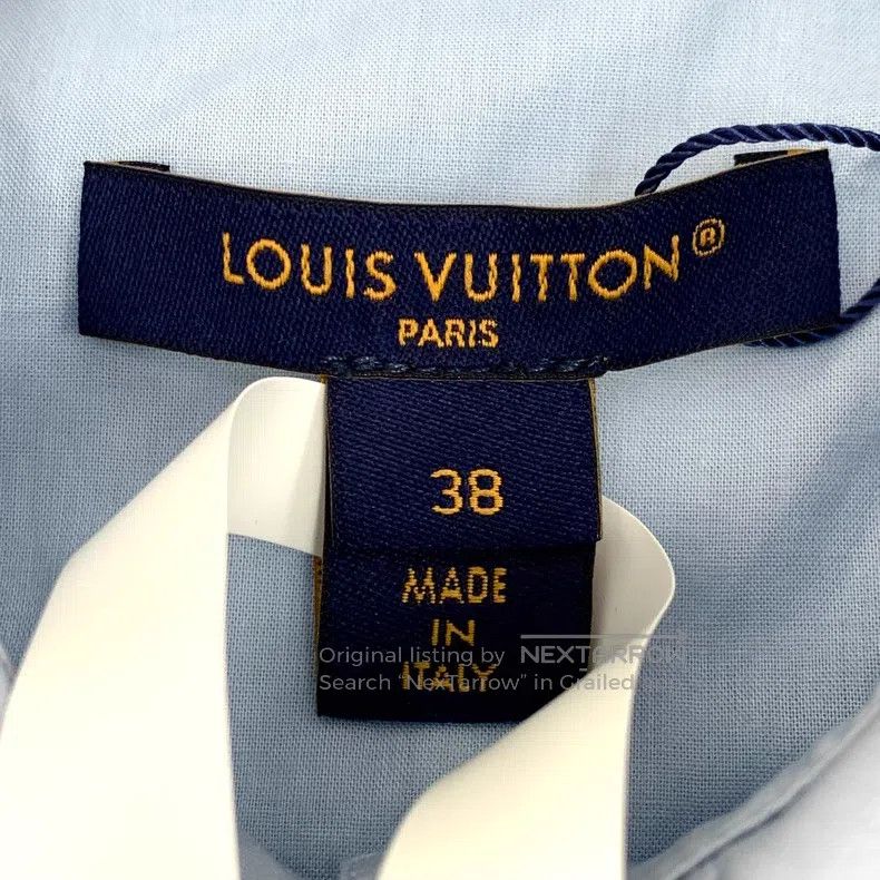 Louis Vuitton 24 Blue Cotton Lapel Single Breasted Long Sl