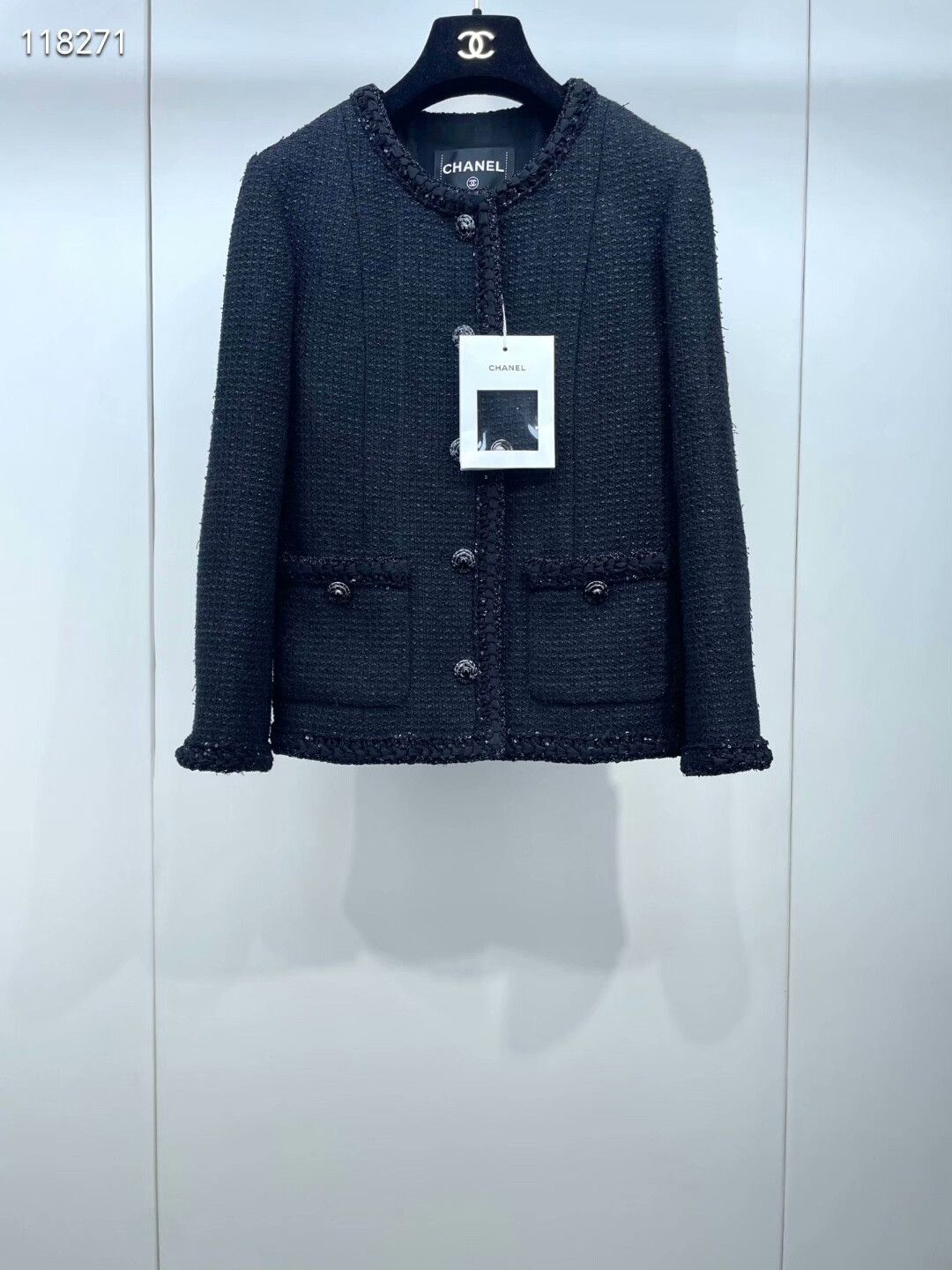 Chanel Chanel 25S Black Shimmer Jacket Size XXS / US 00 / IT 34 - 1 Thumbnail