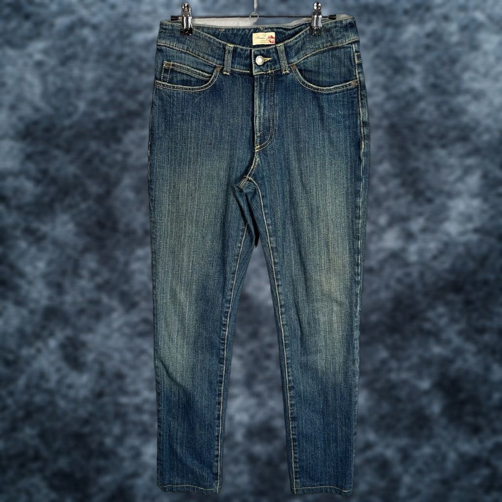 VINTAGE Armani Jeans Blue Denim Jeans Womens 27 90s Tapered Regular Fit
