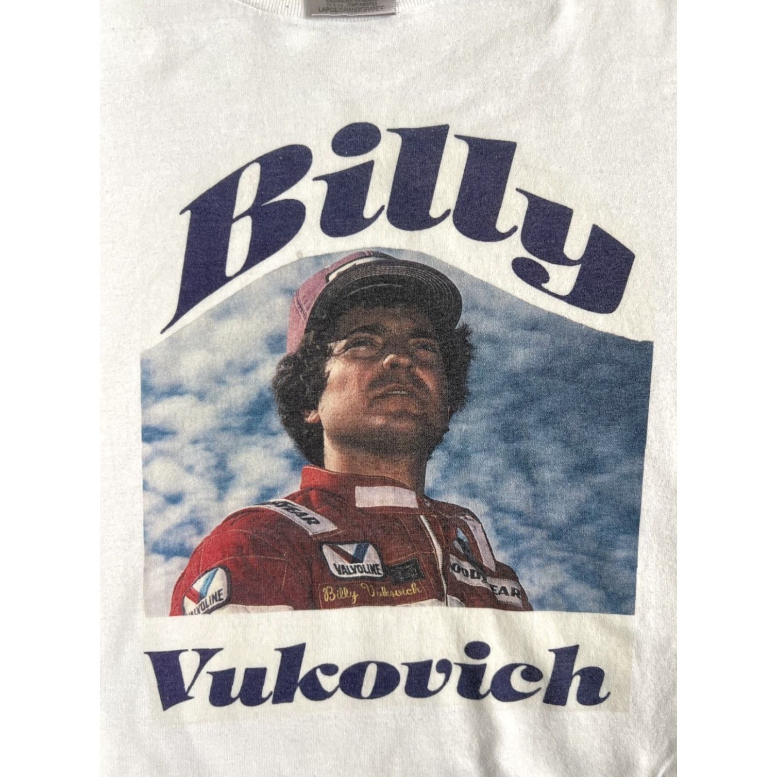 Vintage VINTAGE Billy Vukovich T-Shirt L White Cotton Crew Neck Short Sleeve USA Motors 90s Cars Sports Men" Size US L / EU 52-54 / 3 - 2 Thumbnail