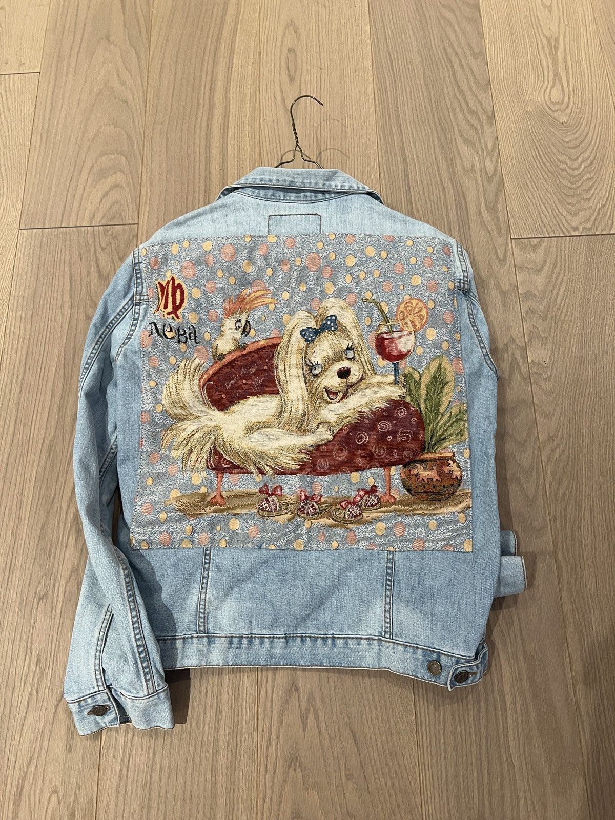 Vintage Virgo Puppy Tapestry Denim Jacket Size US L / EU 52-54 / 3 - 1 Thumbnail