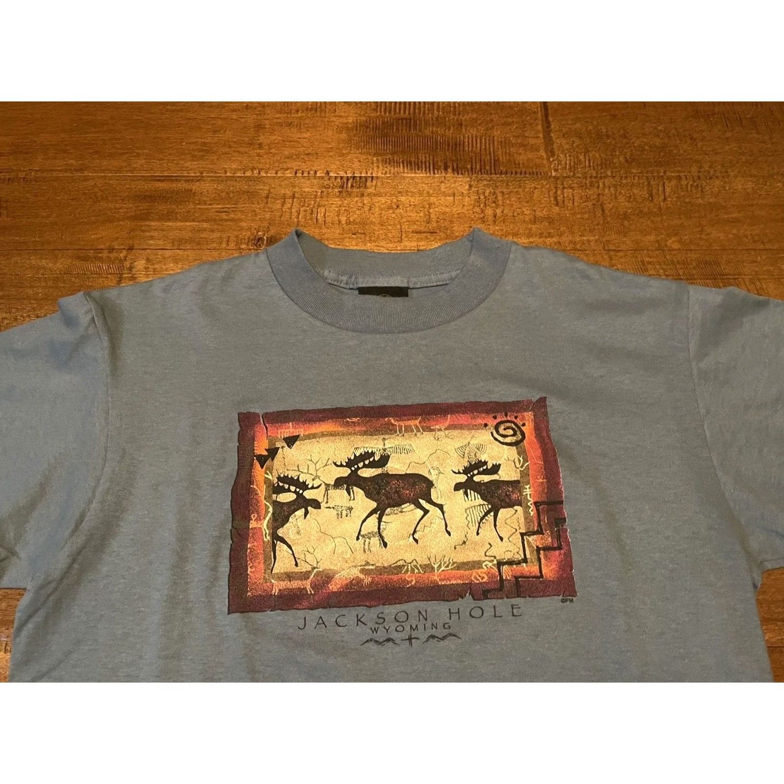 Vintage VINTAGE Prairie Mountain Jackson Hole Wyoming Moose USA T-Shirt Adult Medium M Gray Size US M / EU 48-50 / 2 - 2 Thumbnail