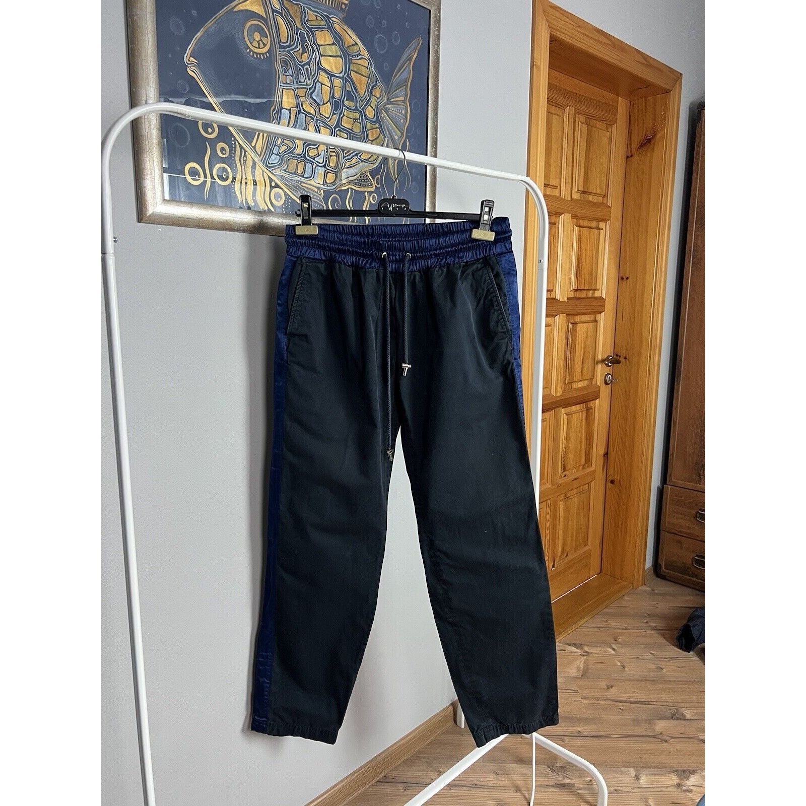 Dolce & Gabbana Dolce&gGabbana Black Navy Drawstring Pants Size 50 Size US 34 / EU 50 - 2 Thumbnail