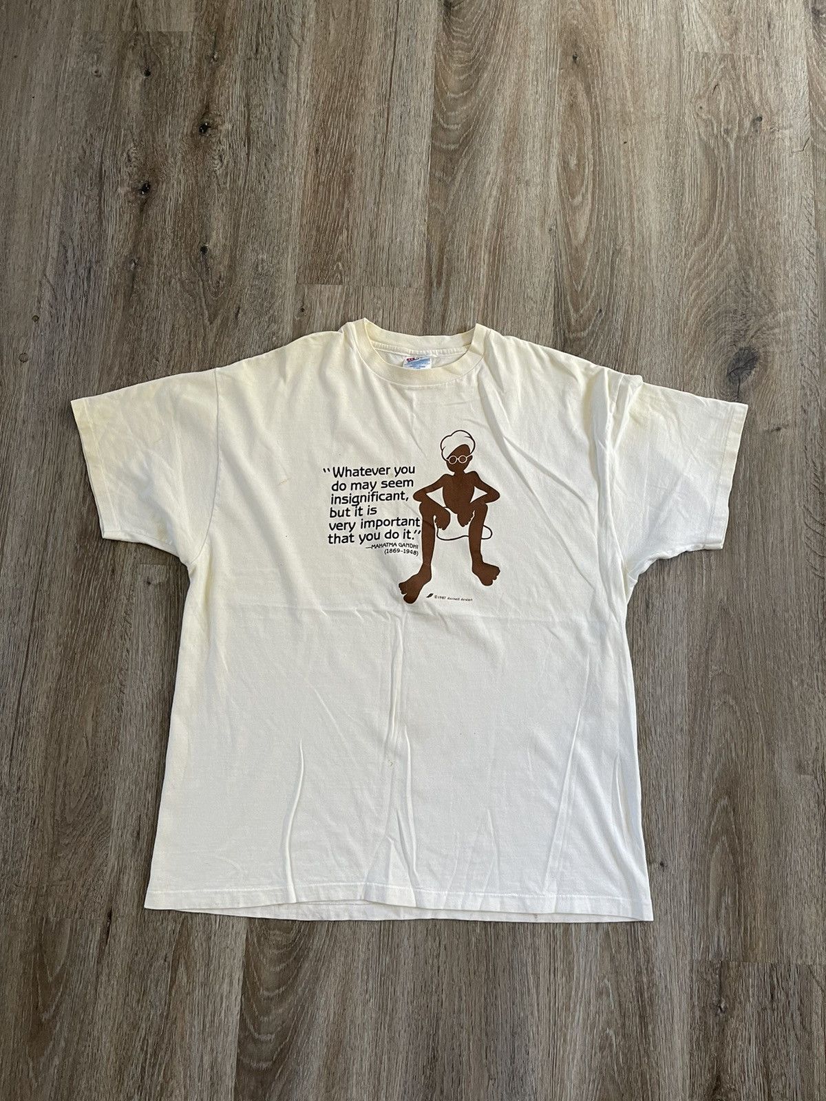 Vintage Vintage 80’s mahatma gandhi t-shirt Size US XL / EU 56 / 4 - 1 Thumbnail
