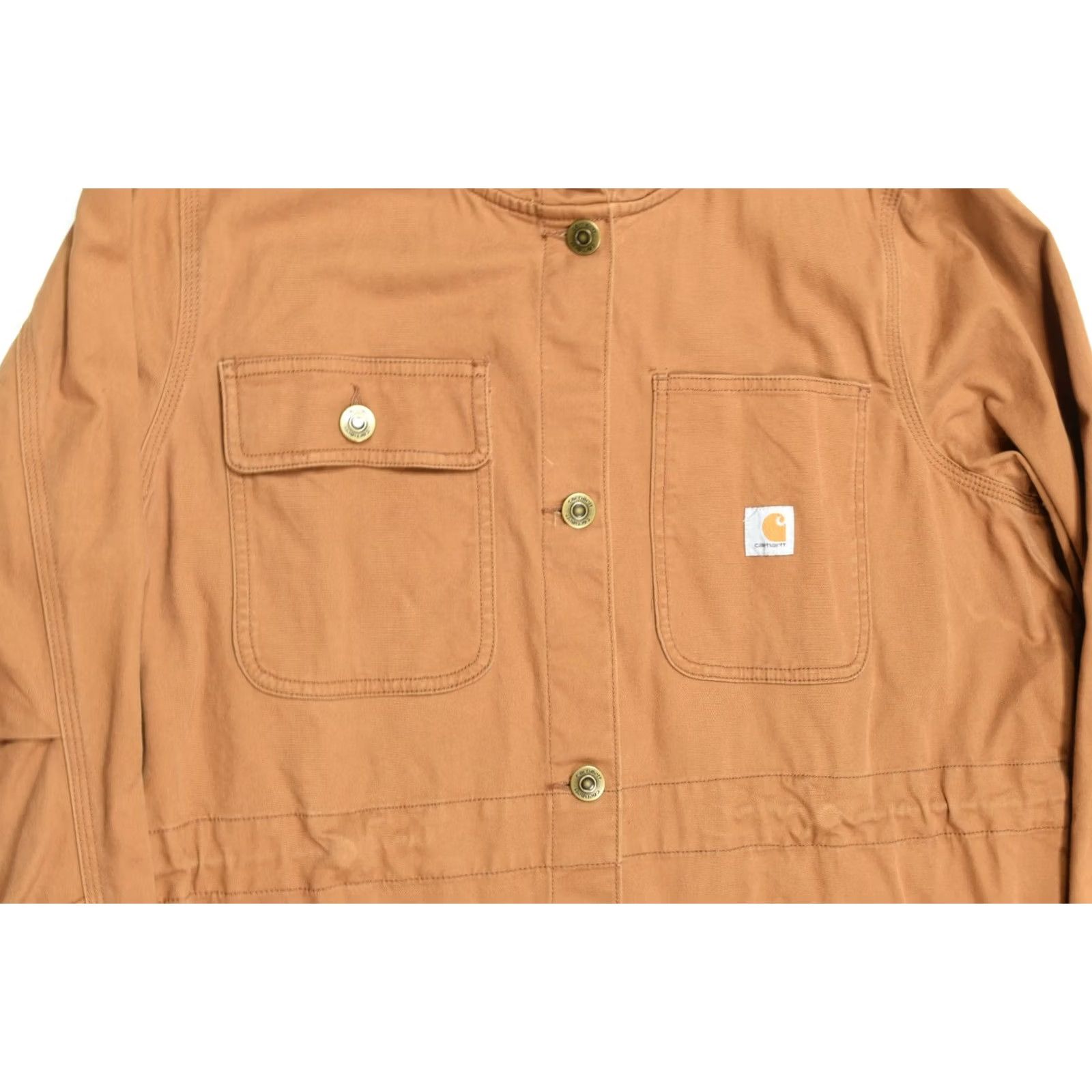 Carhartt Carhartt Rugged Flex Hooded Coat Brown Button-Up Long Sleeve Canvas XL Womens Regular Coat Size XL / US 12-14 / IT 48-50 - 4 Thumbnail