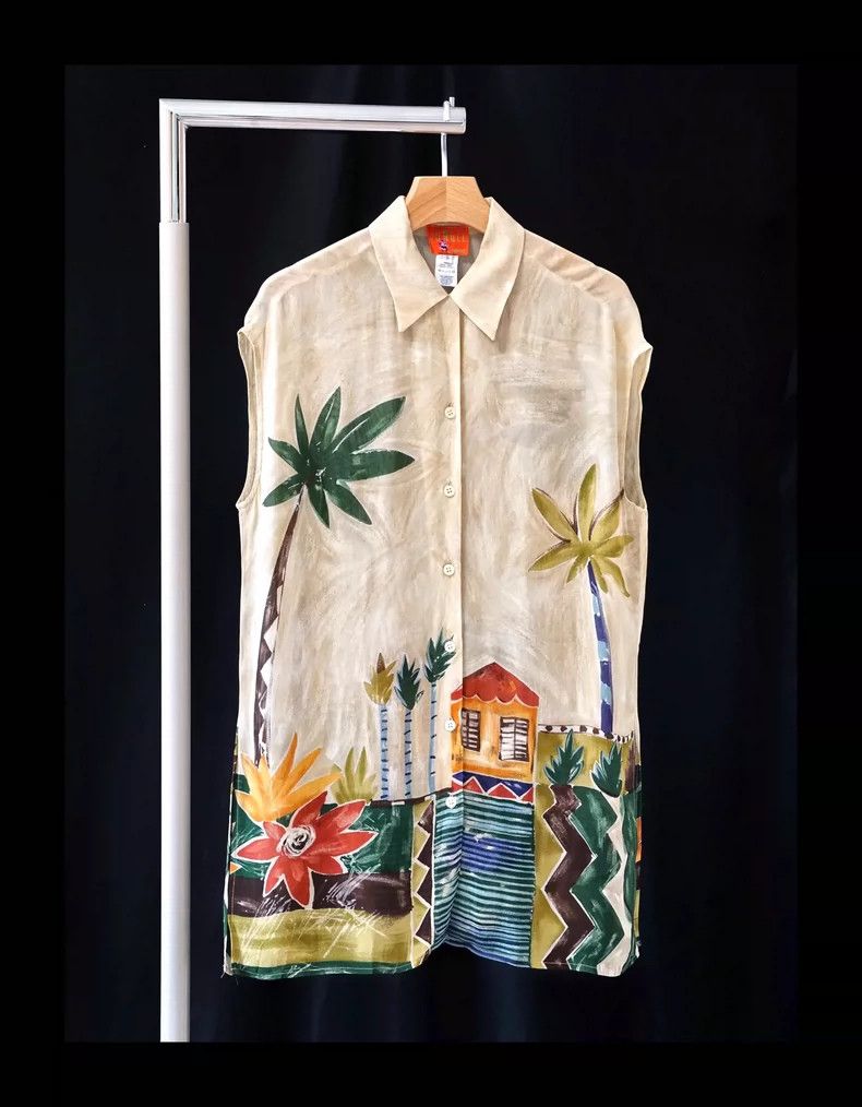 Kenzo KENZO Silk long shirt with no sleeves printed Size S / US 4 / IT 40 - 2 Thumbnail