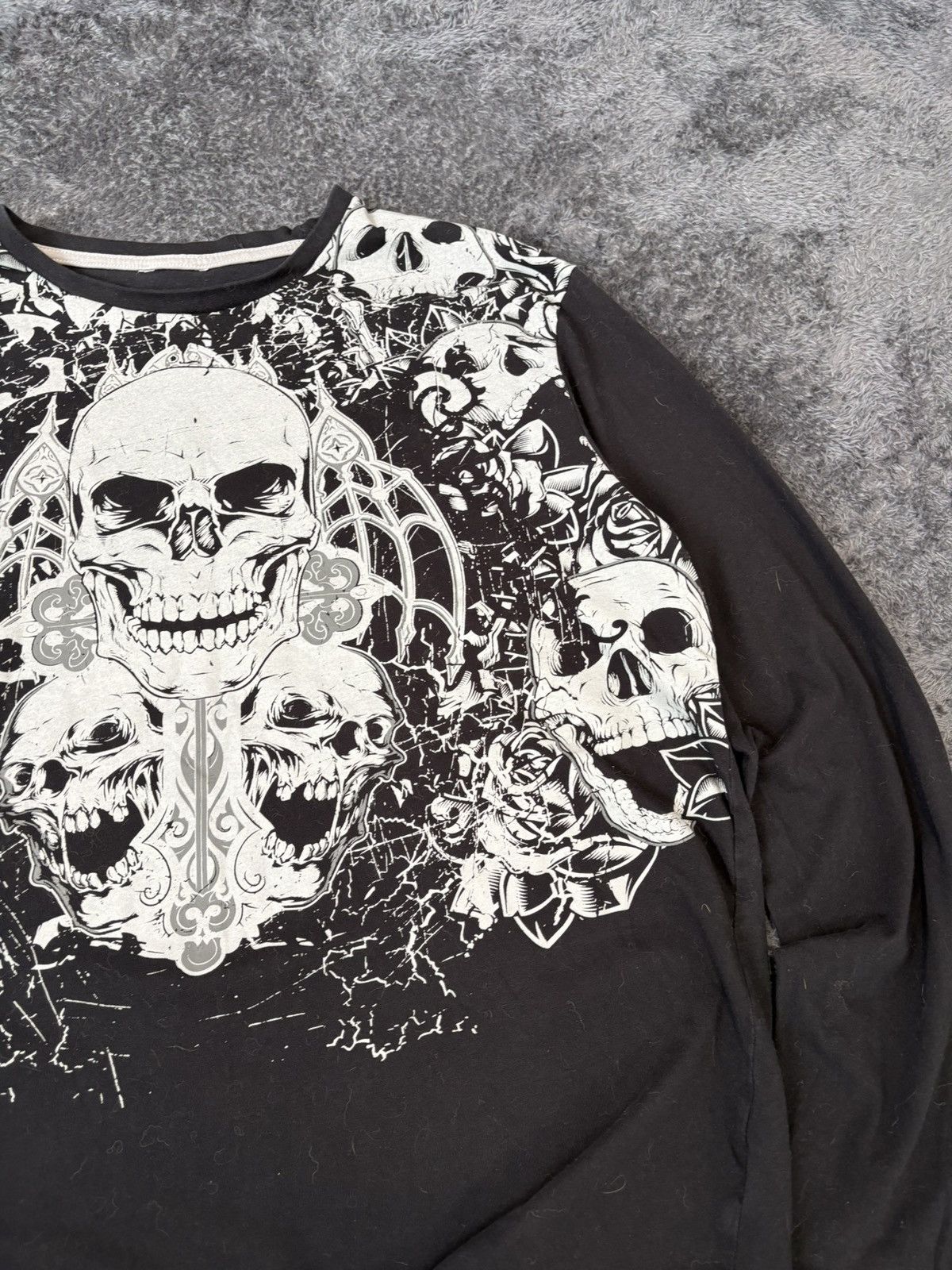 Affliction Affliction Skulls Y2K Ed Hardy Style Tribal Longsleeve Size US L / EU 52-54 / 3 - 3 Thumbnail