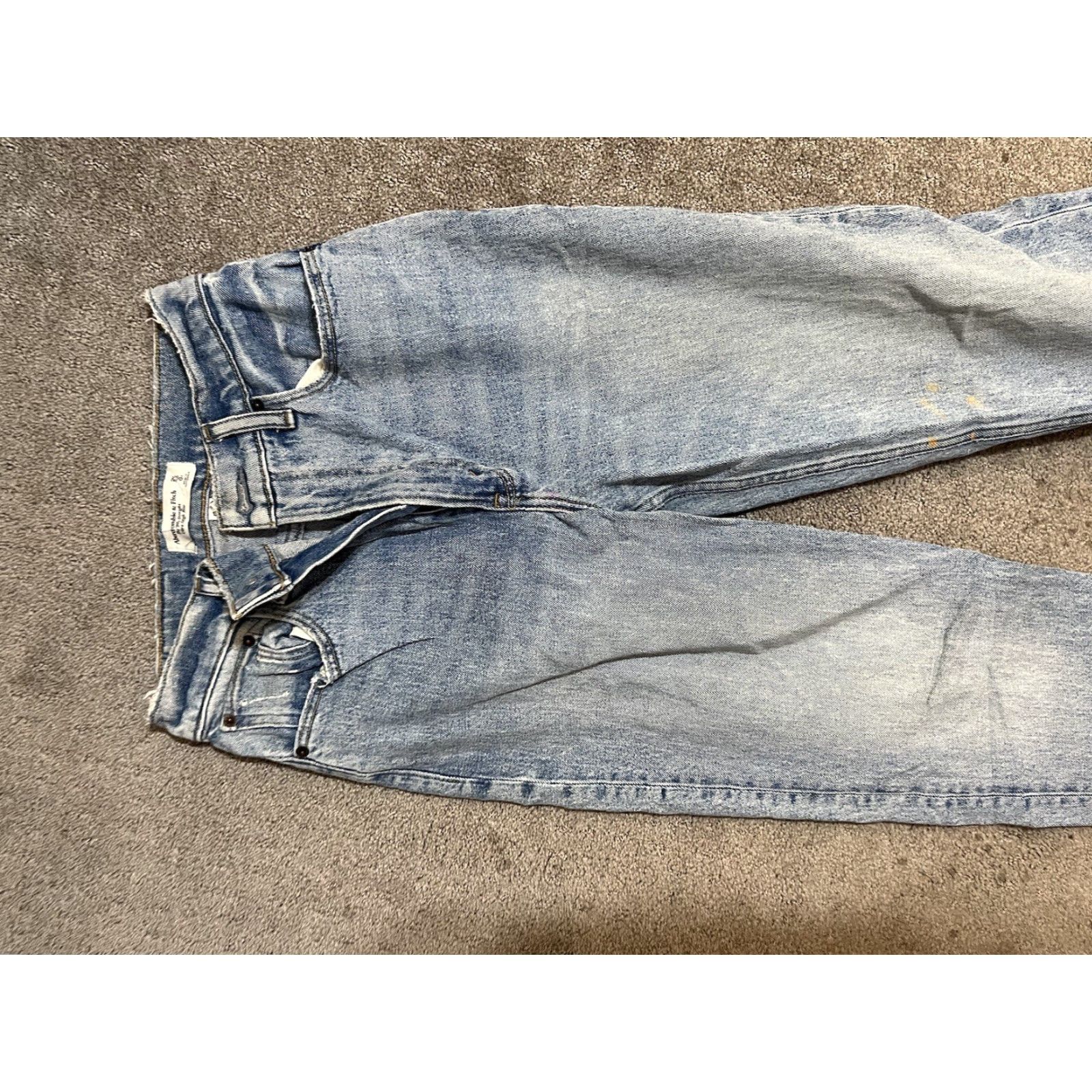 Abercrombie & Fitch Abercrombie & Fitch Jeans Womens 00/25 The 90s Straight Ultra High Rise Blue 5-Pocket Denim Distressed Slit Stretch Vintage 90s Mens Women Girls? Size 24" / US 00 / IT 34 - 4 Thumbnail