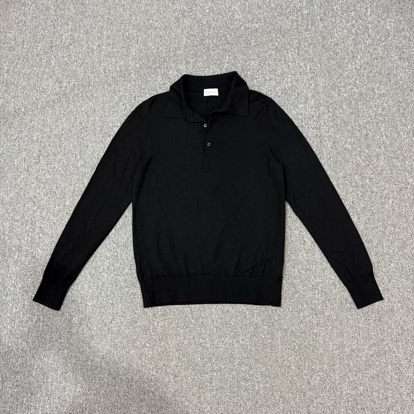 Moncler black knitted wool polo shirt by Moncler Size US M / EU 48-50 / 2 - 1 Thumbnail
