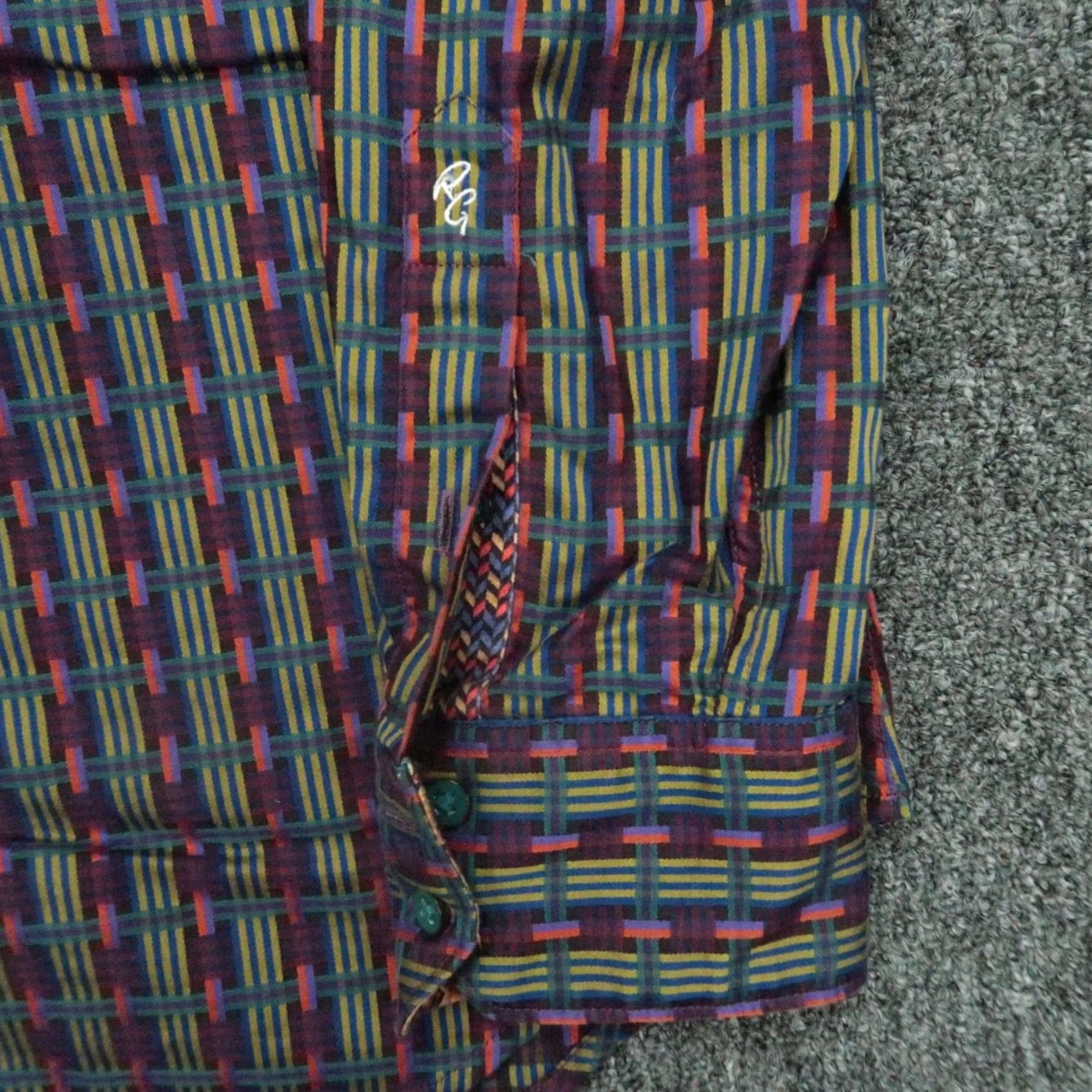 Robert Graham Robert Graham Shirt Mens XL Purple Abstract Geometric Flip Cuff Colorful Long Sleeve Button-Up Size US XL / EU 56 / 4 - 4 Thumbnail