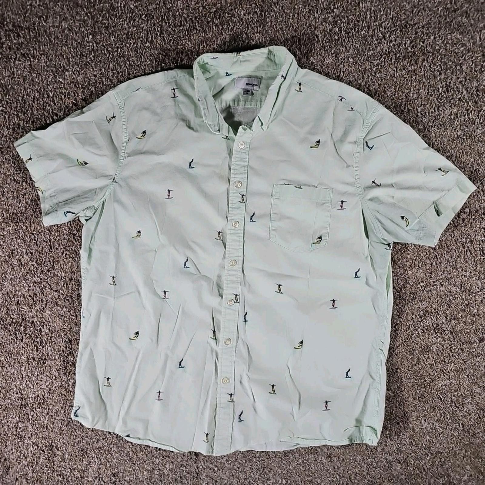 Sonoma Sonoma Men's XL Surfer Polo Style Button Down Shirt Size US XL / EU 56 / 4 - 1 Thumbnail