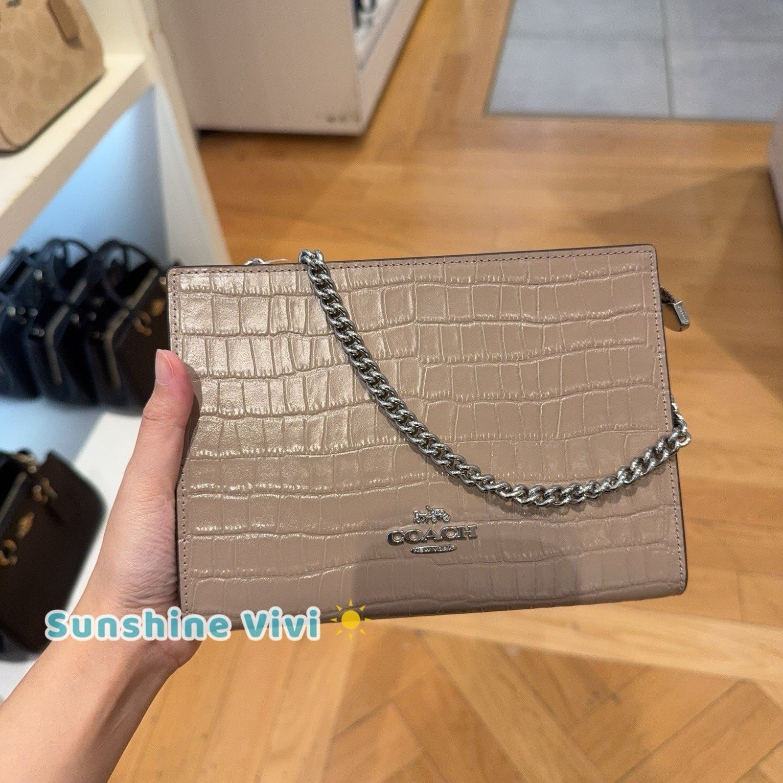 Coach NWT COACH Coach Shoulder Bag CR237 Leather Silver Stone Size ONE SIZE - 1 Thumbnail