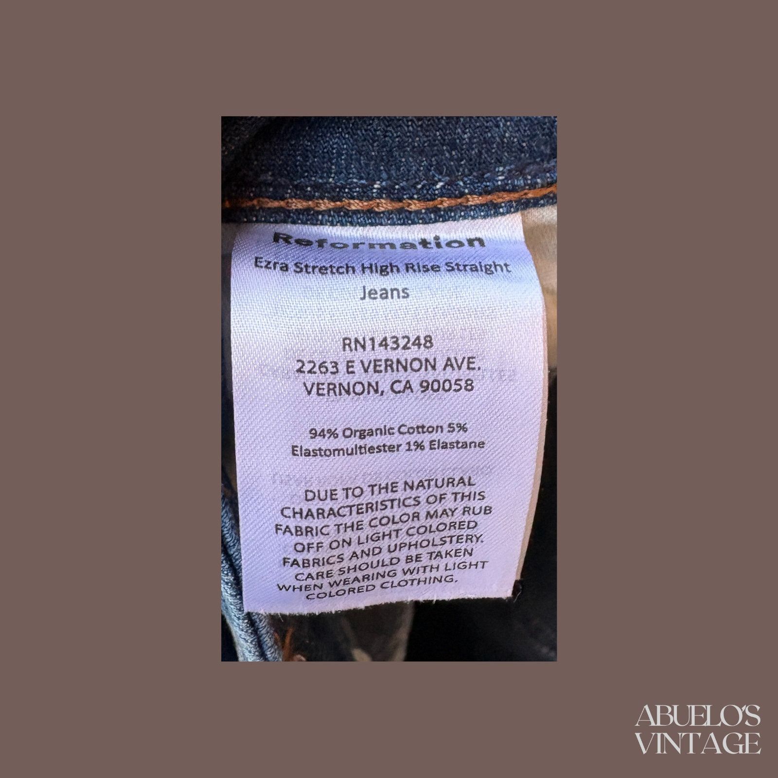 Reformation VTG Denim Jeans | Reformation Blue Ezra | Minimal Size 26" / US 2 / IT 38 - 4 Thumbnail