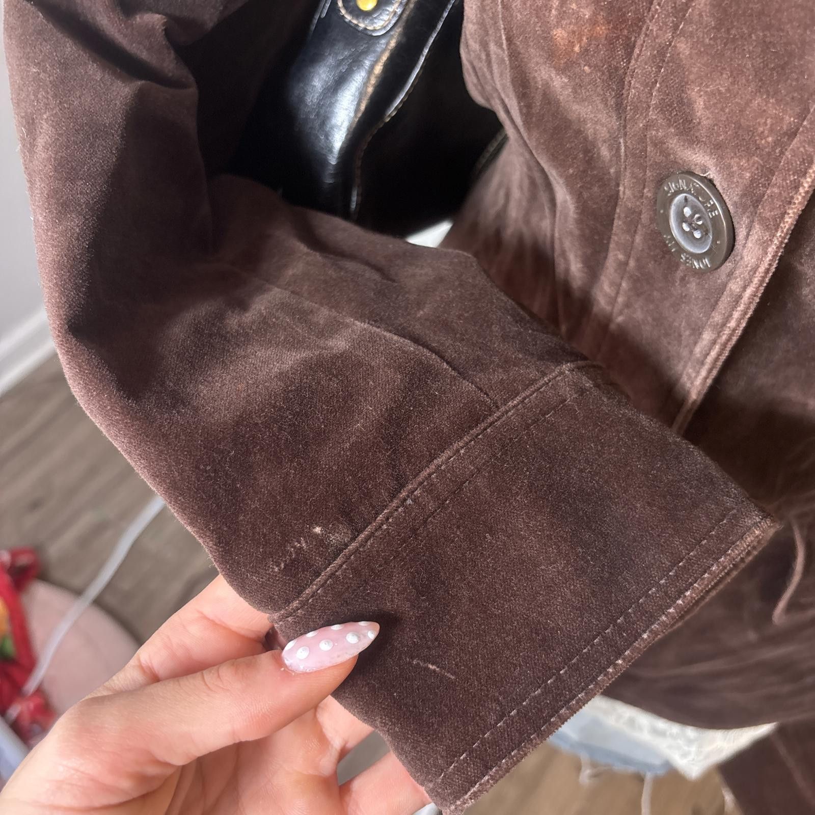 Jones New York vintage velvet soft cozy brown jacket Size M / US 6-8 / IT 42-44 - 4 Thumbnail