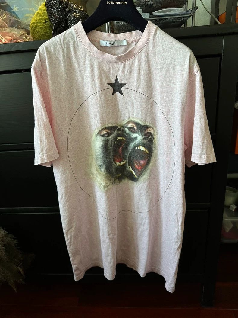 Givenchy Givenchy Pink Double Monkey Print T-shirt - dmc Size US XS / EU 42 / 0 - 1 Thumbnail