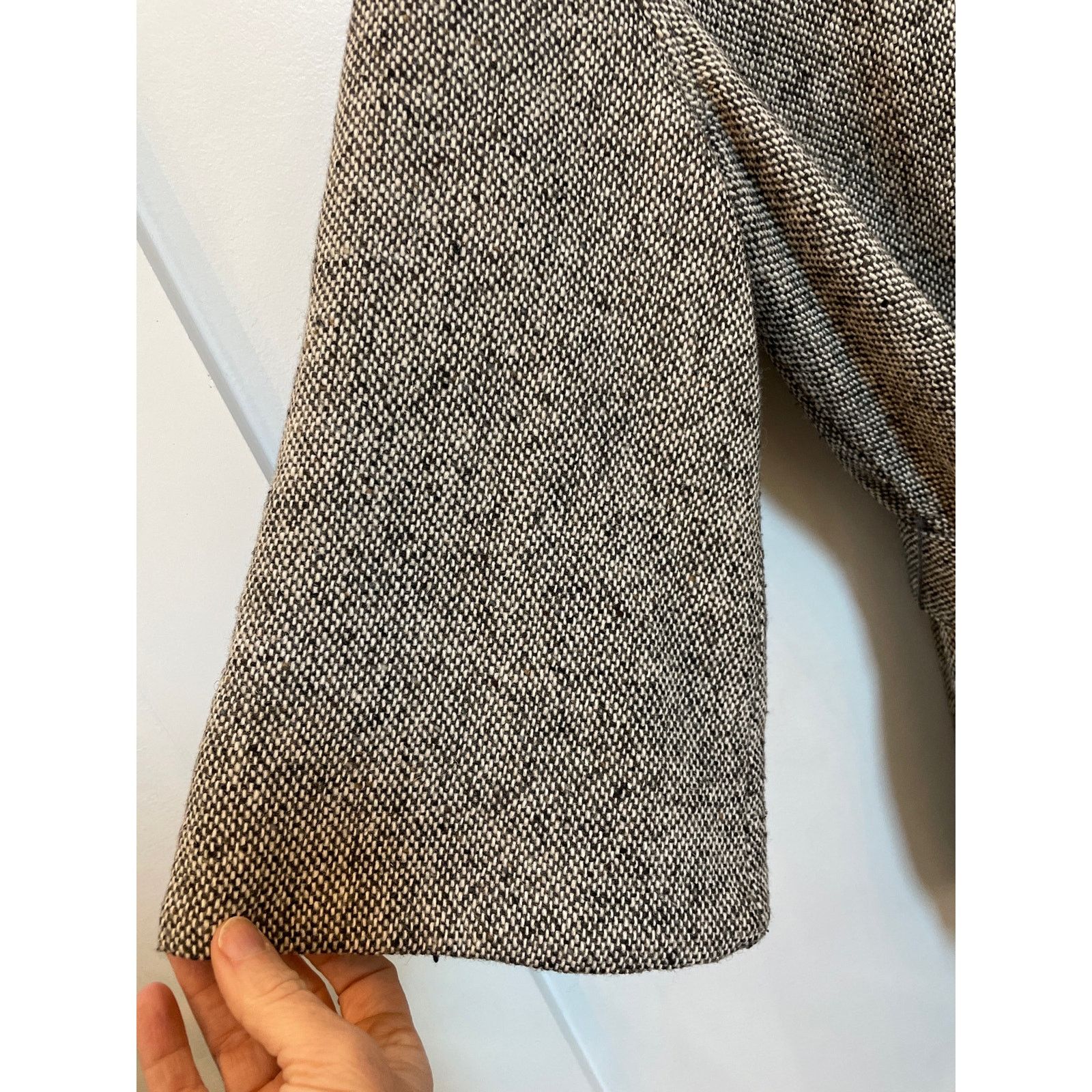 Gap Vtg GAP 3/4 Wide Sleeve Belted Herringbone Cropped Peacoat,M Size M / US 6-8 / IT 42-44 - 4 Thumbnail