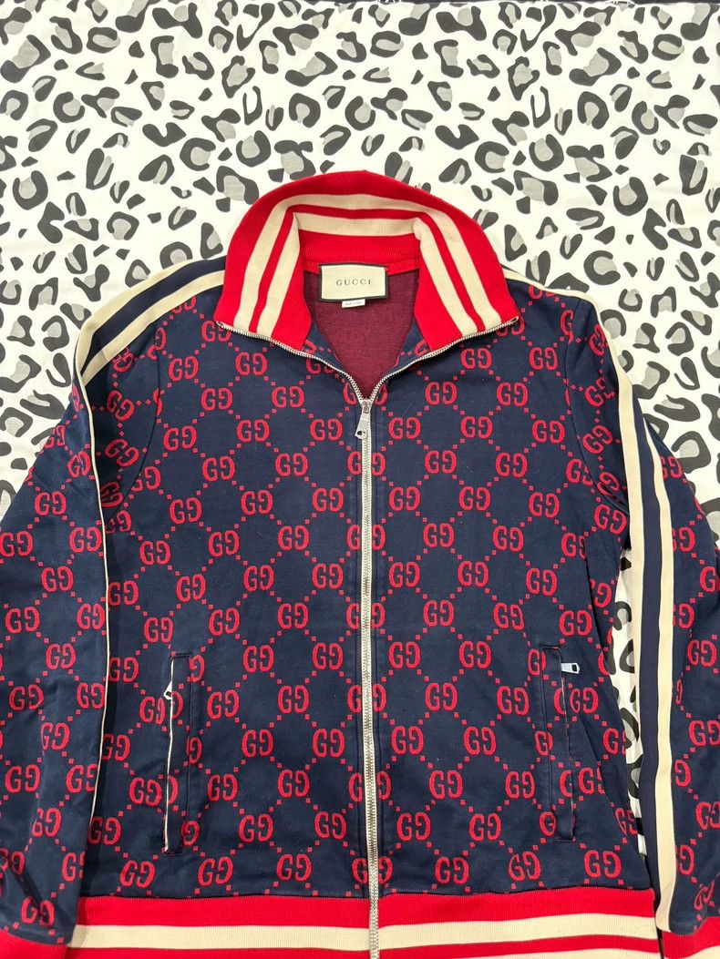 Gucci Gucci Classic GG cotton jacquard stand-up collar zipper lon Size US L / EU 52-54 / 3 - 1 Thumbnail