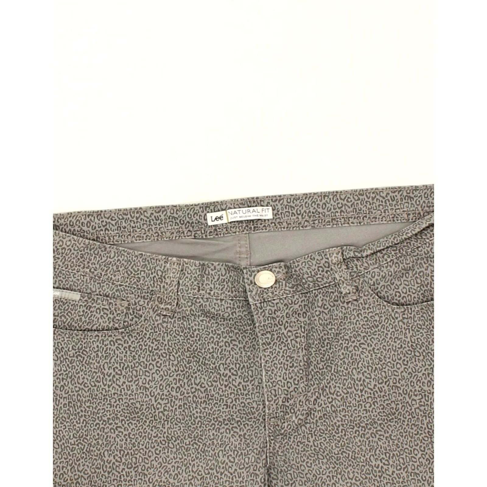 Lee LEE Womens Natural Fit Tapered Capri Trousers W32 L22 Grey Animal Print FN10 Size 24" / US 00 / IT 34 - 3 Thumbnail