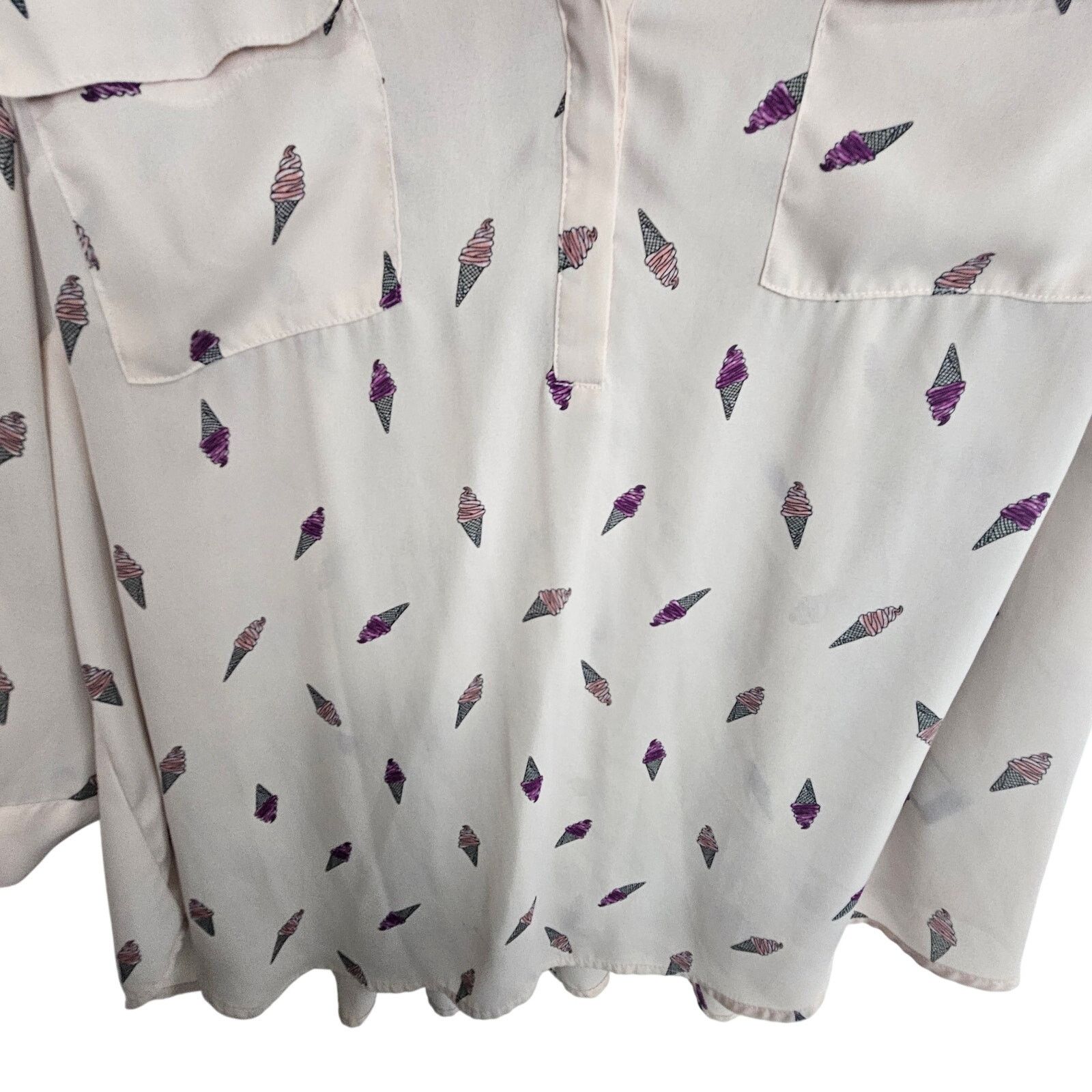 Corridor Torrid Harper Ice Cream Print Pink Blouse 3/4 Sleeve 2X Size XXL / US 16-18 / IT 52-54 - 3 Thumbnail