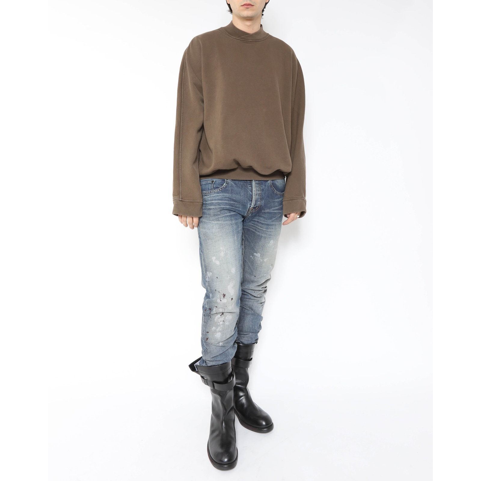 Haider Ackermann FW15 Shawl Collar Sweatshirt in Brown Cotton Size US M / EU 48-50 / 2 - 6 Thumbnail