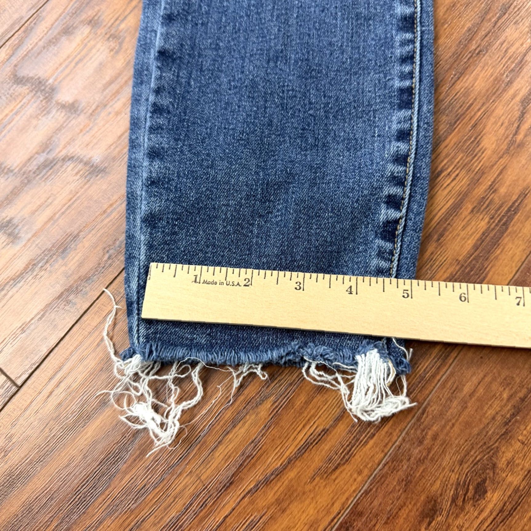 Denime Judy Blue Jeans Womens 27 Relaxed Mid Rise Distressed Stretch Denim 26x26 Blue Denim Straight Jeans Womens Size 26" / US 2 / IT 38 - 7 Thumbnail