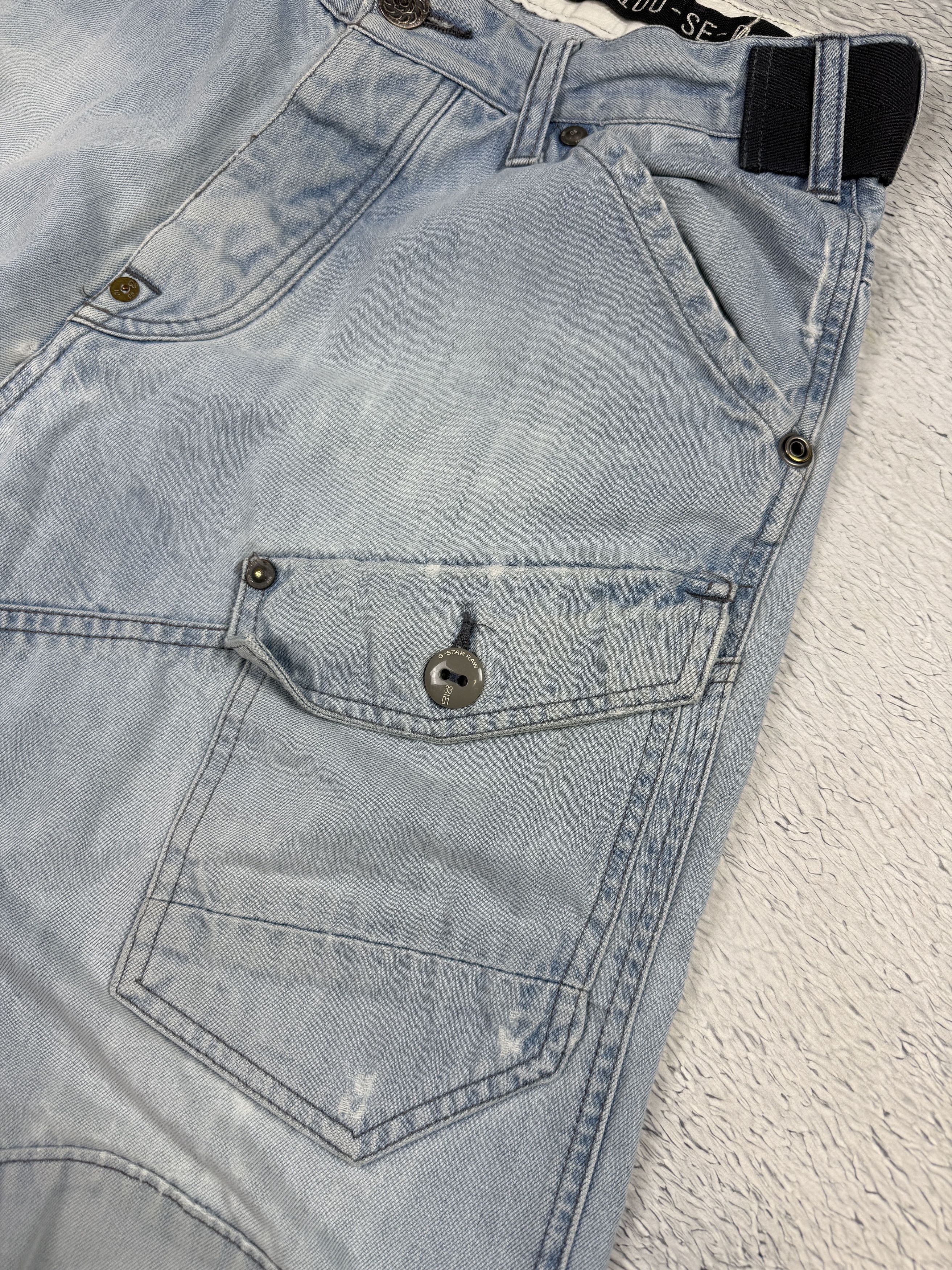 G-Star × Vintage G-Star Raw Storm 5620 Shorts Cargo Blue Streeetwear Size US 31 - 5 Thumbnail