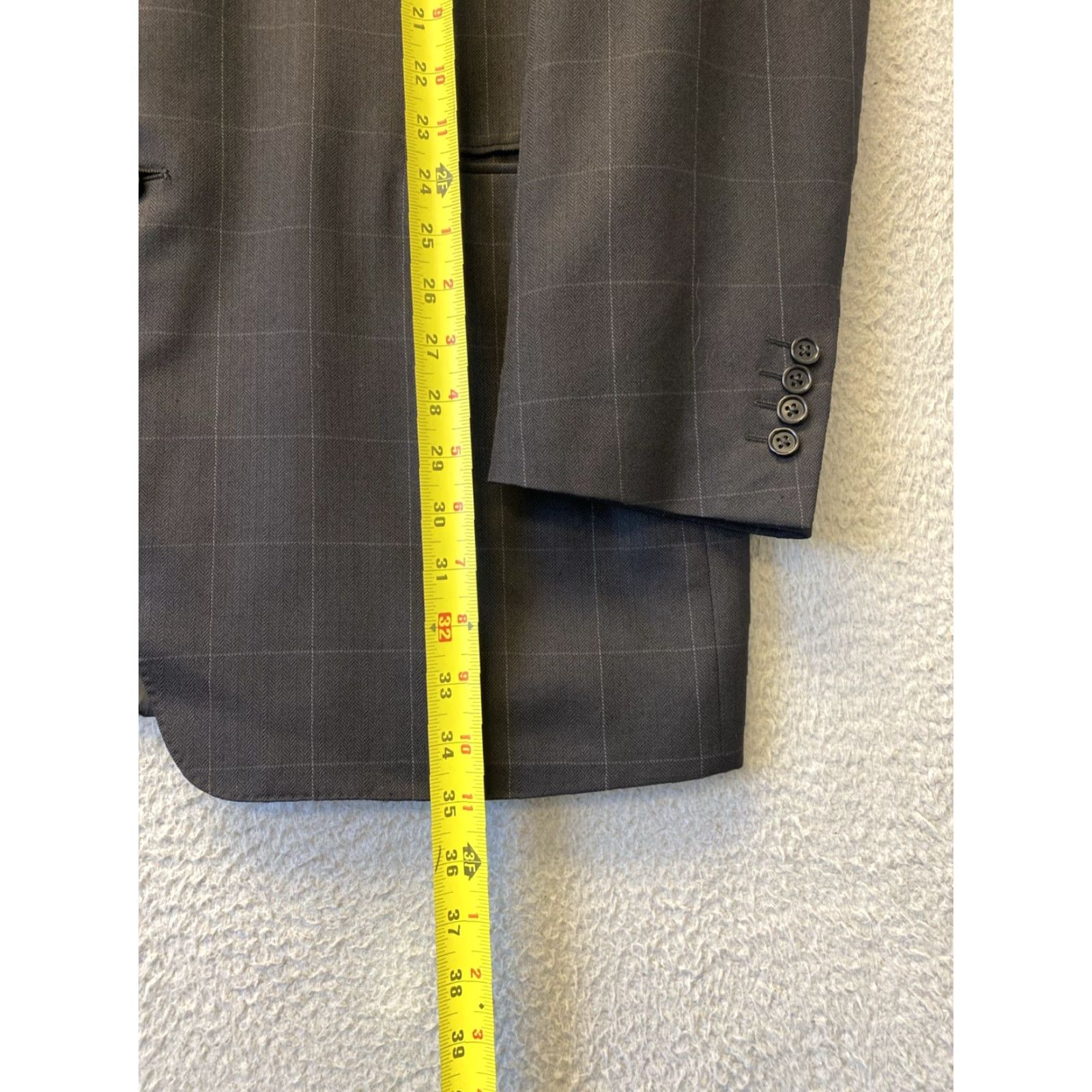 Canali VINTAGE Canali Men's Blazer Jacket Silk Blend 3-Button Black Windowpane Size 46 R Formal Italian Fashion Size 46R - 5 Thumbnail