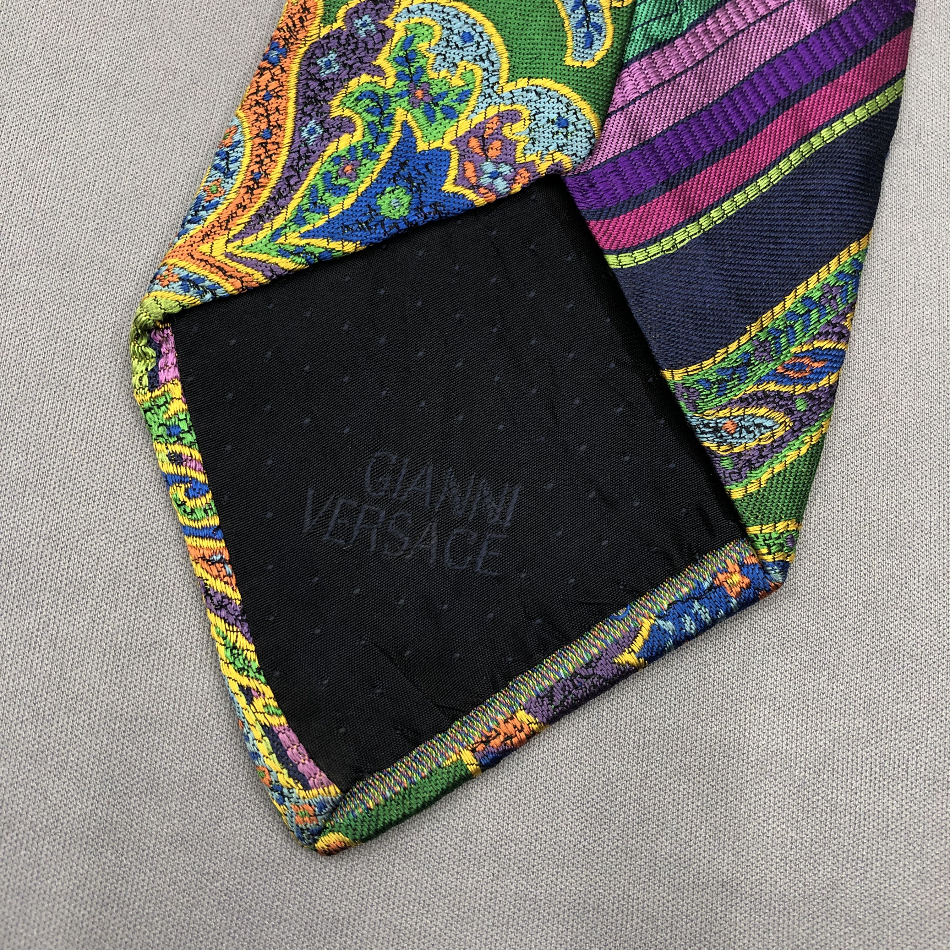 Versace Vintage Gianni Versace SILK Necktie Cravate Silk Neck Tie Size ONE SIZE - 6 Thumbnail