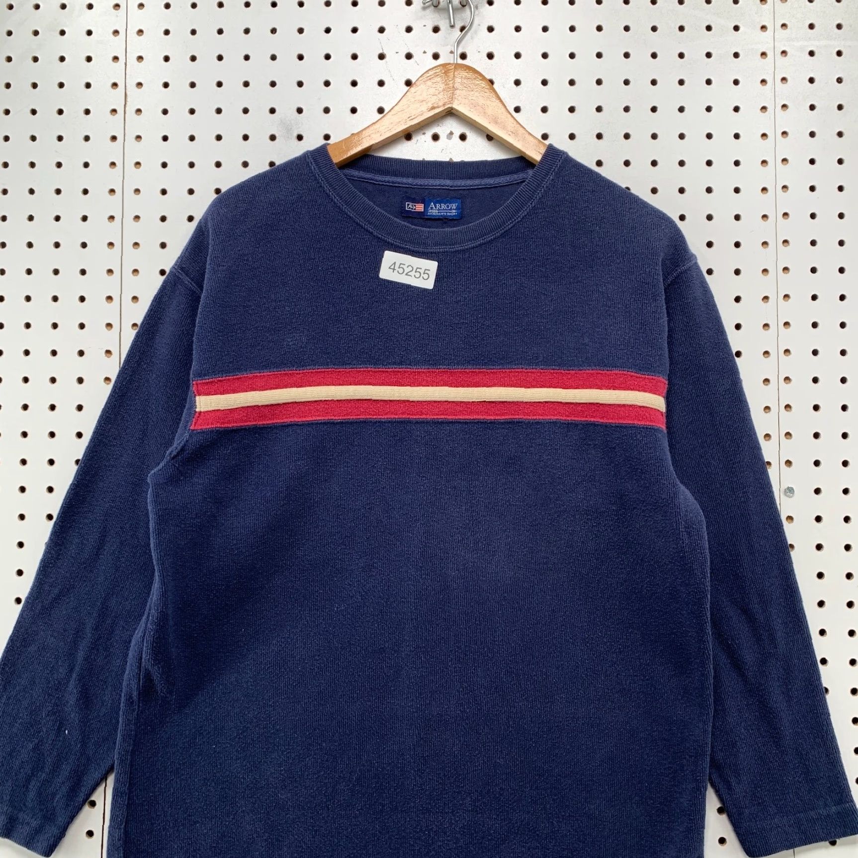 Arrow VINTAGE Arrow Sweater Mens M Blue Red Striped Y2K Mall Punk Skate Goth Pullover Crew Neck Long Sleeve Winter Fall Knit Fleece Size US M / EU 48-50 / 2 - 2 Thumbnail