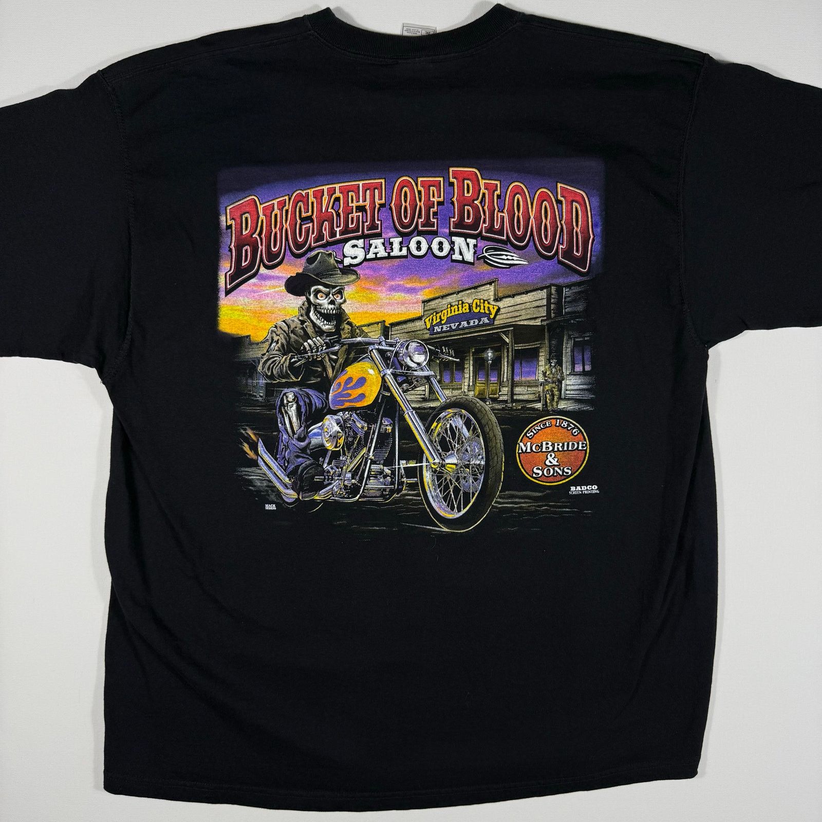 Fruit Of The Loom Vintage Bucket of Blood Saloon Biker Graphic Tee Men’s 2XL Size US XXL / EU 58 / 5 - 1 Thumbnail