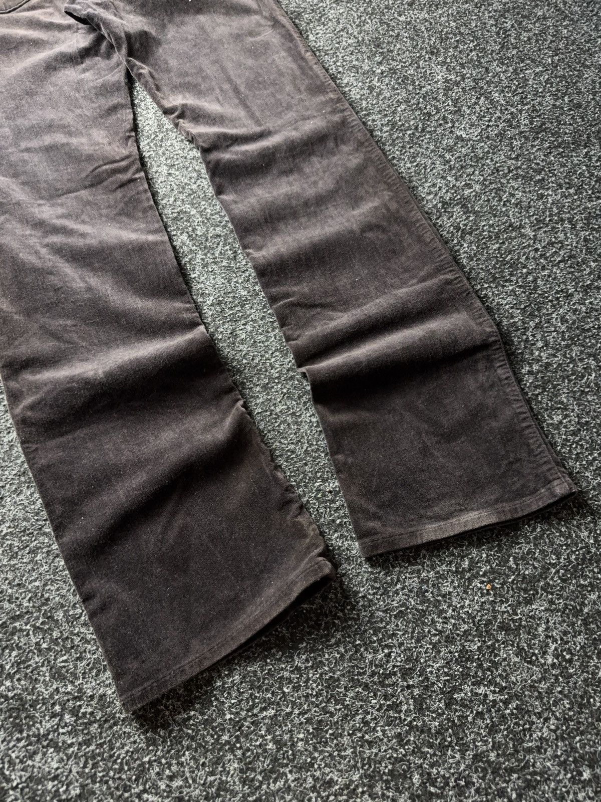 Armani Luxury 00s Armani Jeans AJ Velour Pants Brown Straight Y2K Size 28" / US 6 / IT 42 - 15 Thumbnail