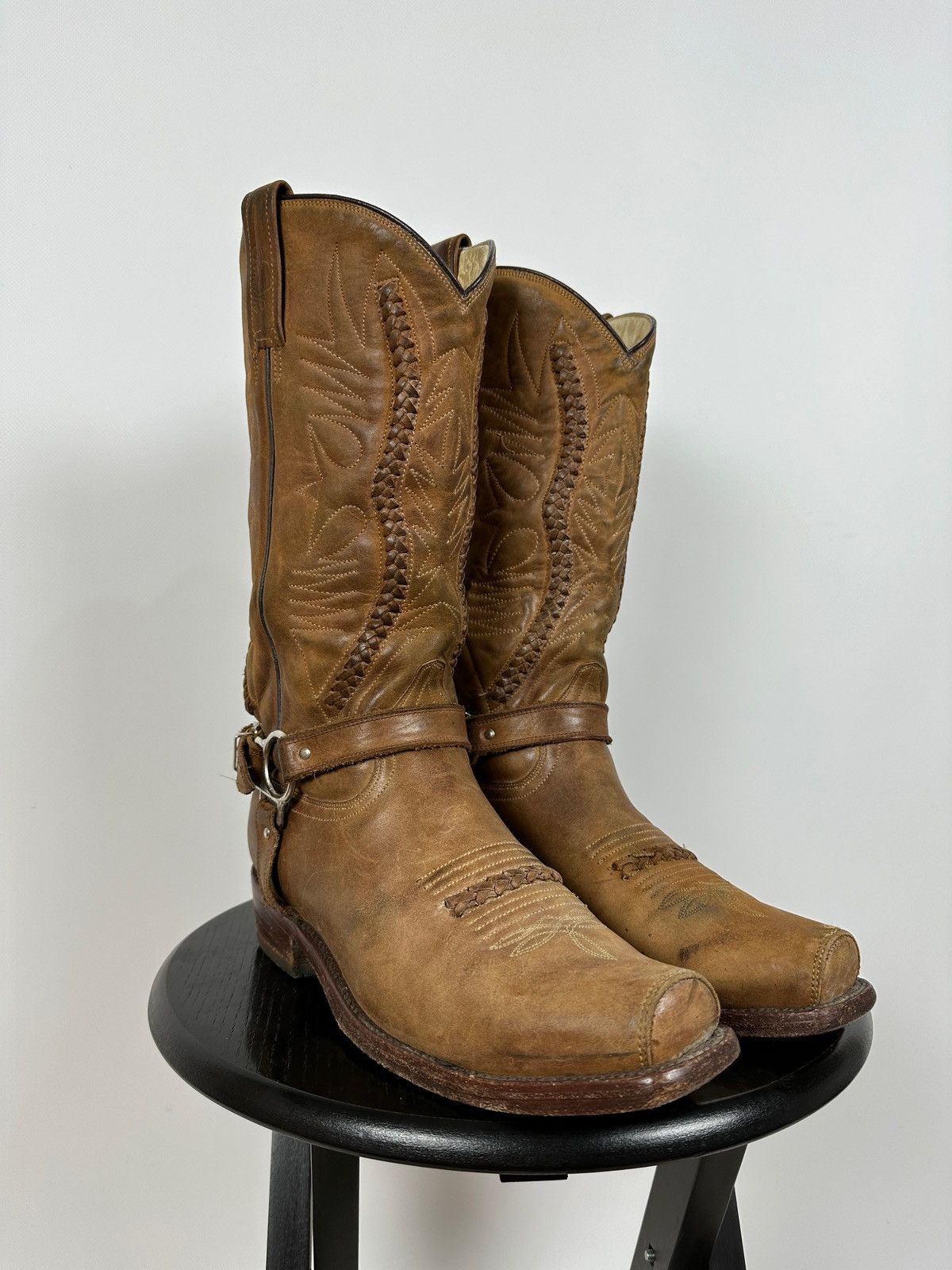 Rustic Western Leather Cowboy Boots main image 0