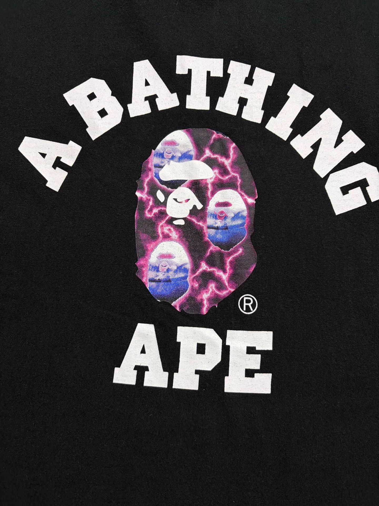 Bape Bape Thor Lightning Ape Head Short Sleeve Tee Size US XL / EU 56 / 4 - 2 Thumbnail