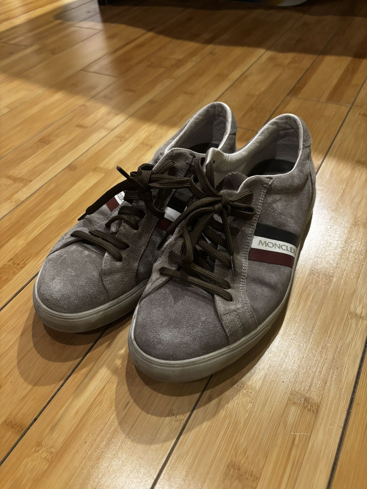 Moncler Men’s gray suede sneakers.mf0703 Size US 7 / EU 40 - 1 Thumbnail