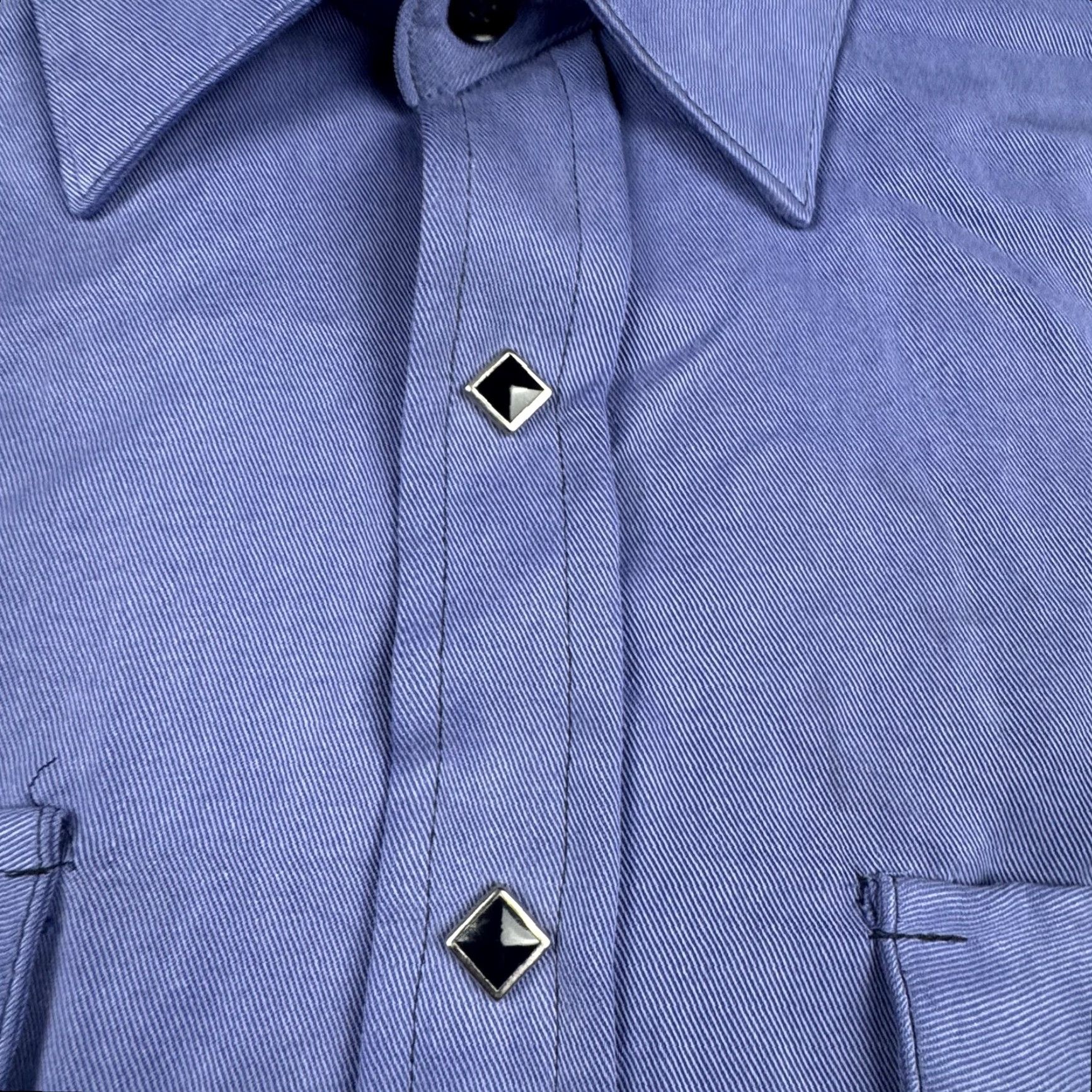 Rockmount Ranch Wear VINTAGE Rockmount Ranch Wear Shirt Mens Small Periwinkle Western Diamond Snap Button-Up Long Sleeve Relaxed Fit Pockets 6944-PERI Mens Size US S / EU 44-46 / 1 - 5 Thumbnail