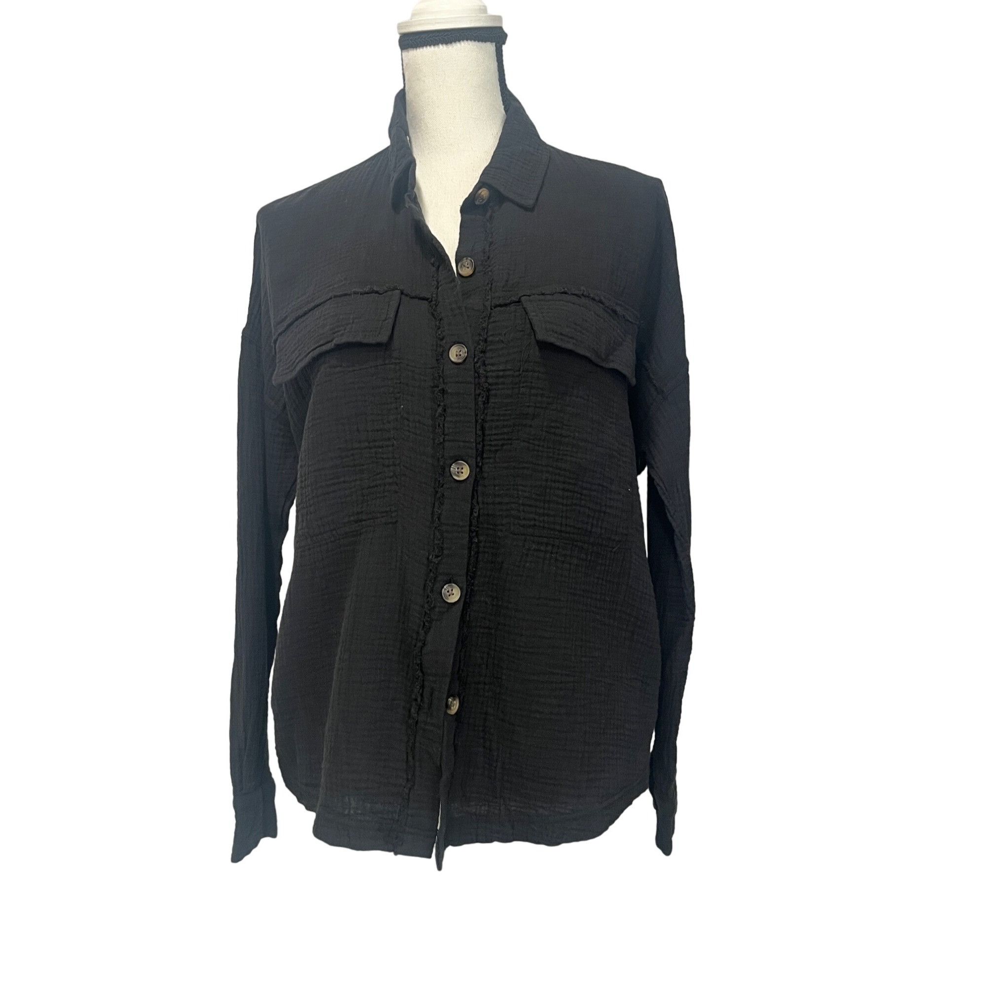 UNIONBAY Supplies by UNIONBAY Crinkle Gauze Button Front Shirt Jacket Size XS / US 0-2 / IT 36-38 - 10 Thumbnail