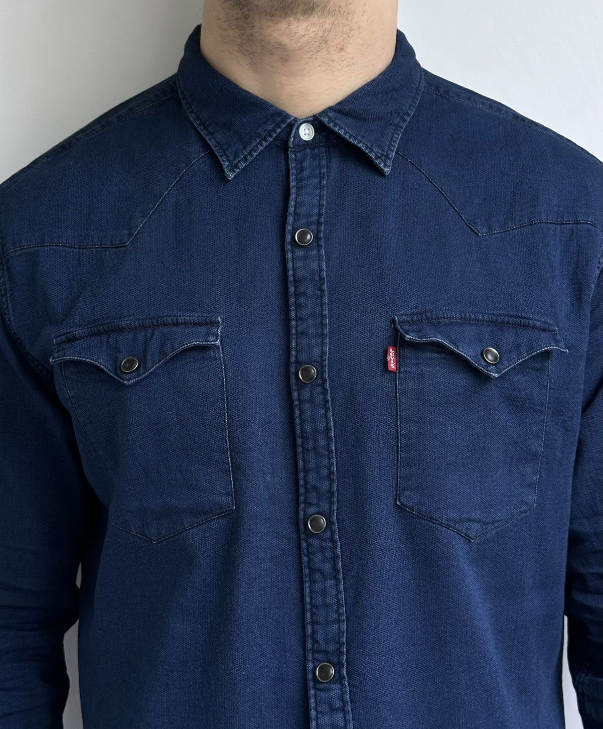 Levi's Levi's Men's Denim Western Shirt Slim Fit XXL Long Sleeve Size US XXL / EU 58 / 5 - 2 Thumbnail