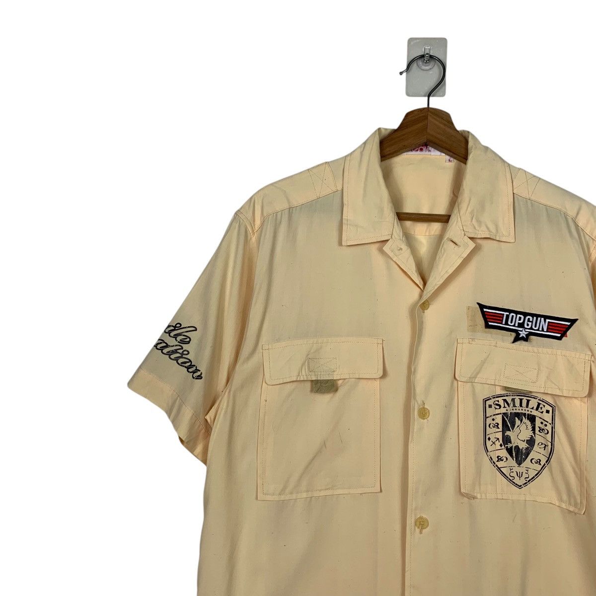 PERSON'S PERSON’S Uniform Top Gun Patches Button Shirt #2067-C90 Size US L / EU 52-54 / 3 - 6 Thumbnail