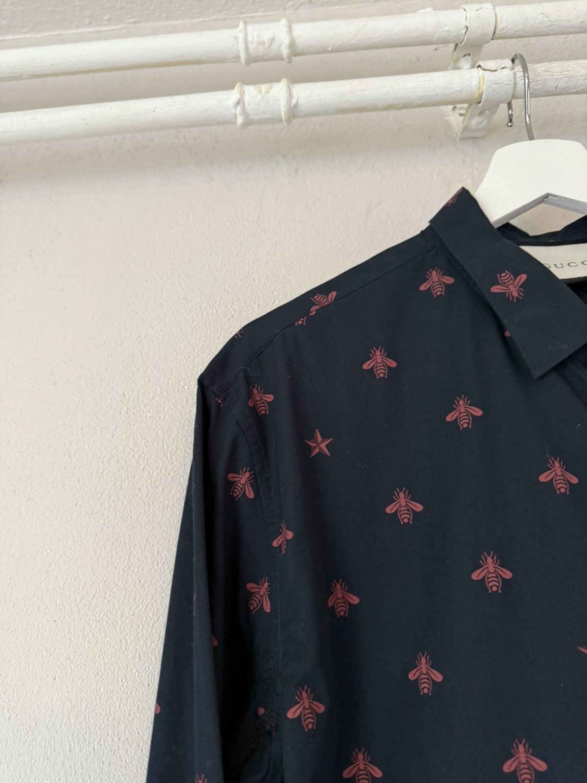 Gucci Navy Bee & Star Embroidered Shirt – Size 43 Size US L / EU 52-54 / 3 - 4 Thumbnail