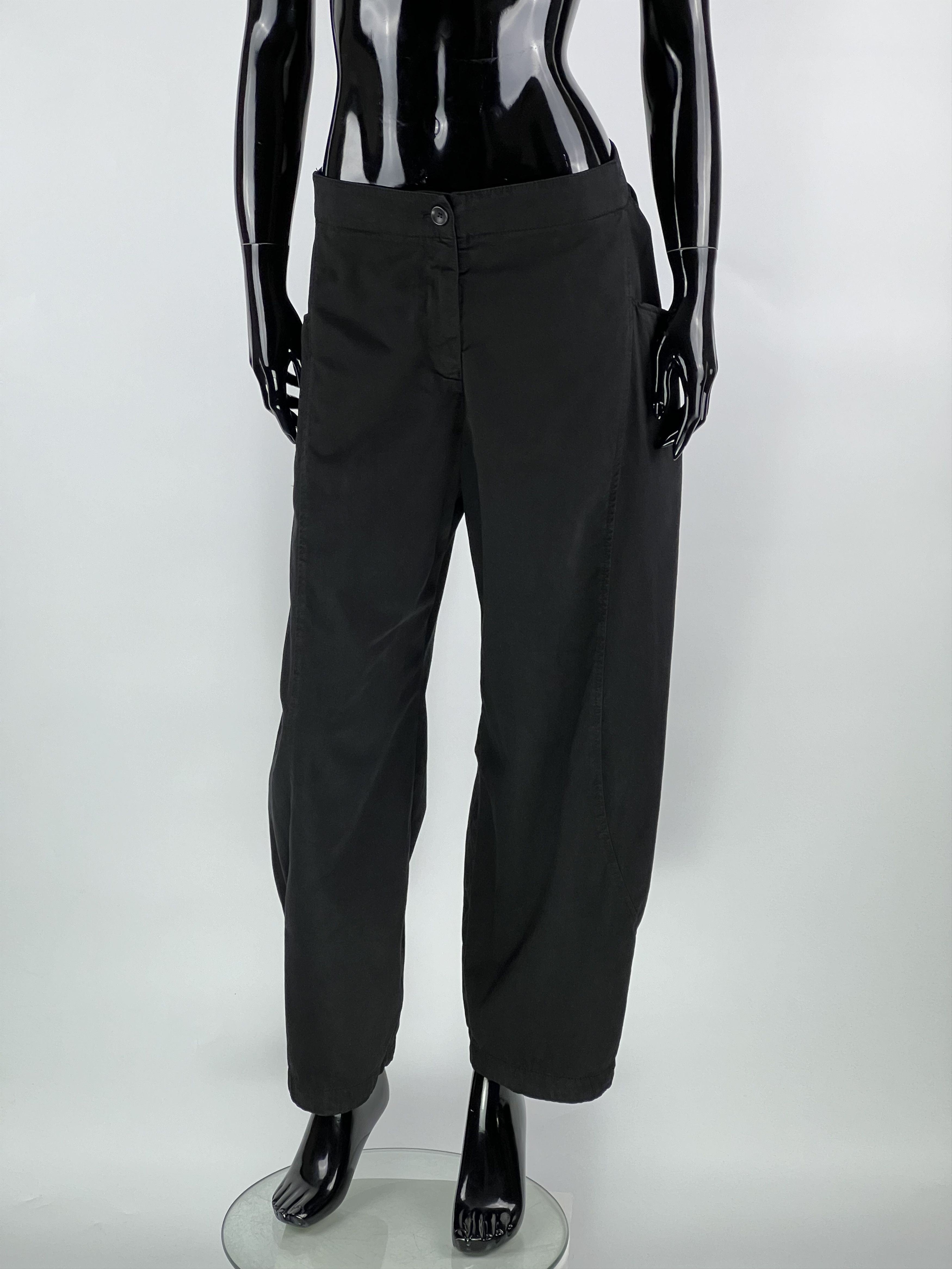 Designer Oska Black Cotton Lyocell Wide Leg Trousers Pants Size 2 Size 30" / US 8 / IT 44 - 1 Thumbnail