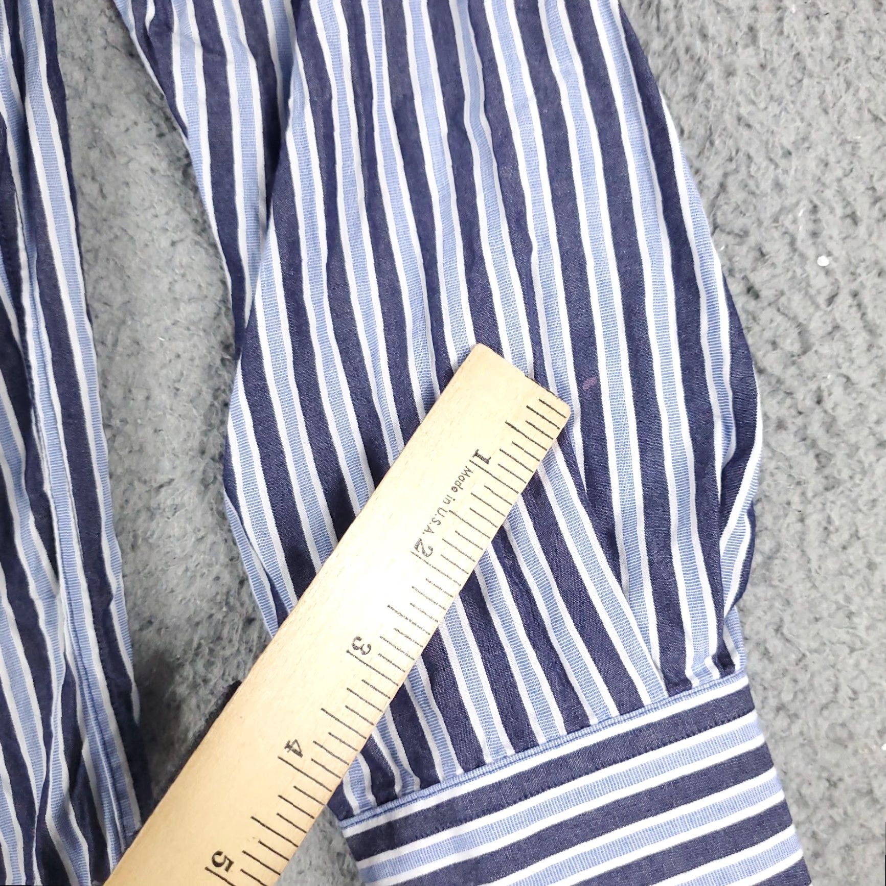 Tommy Hilfiger Tommy Hilfiger Blue Striped Dress Shirt Mens Size 15 Long Sleeve Button Up Casual Classic Size 40R - 4 Thumbnail