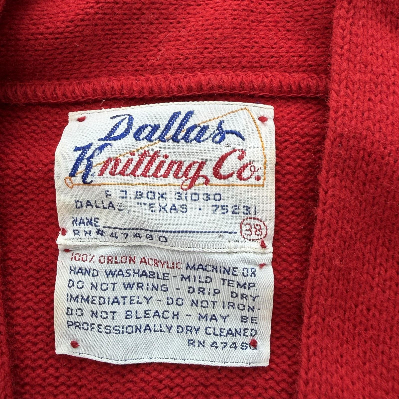 Vintage Vtg Dallas Knitting Co Sweater M Letterman Cardigan Varsity Size US M / EU 48-50 / 2 - 6 Thumbnail