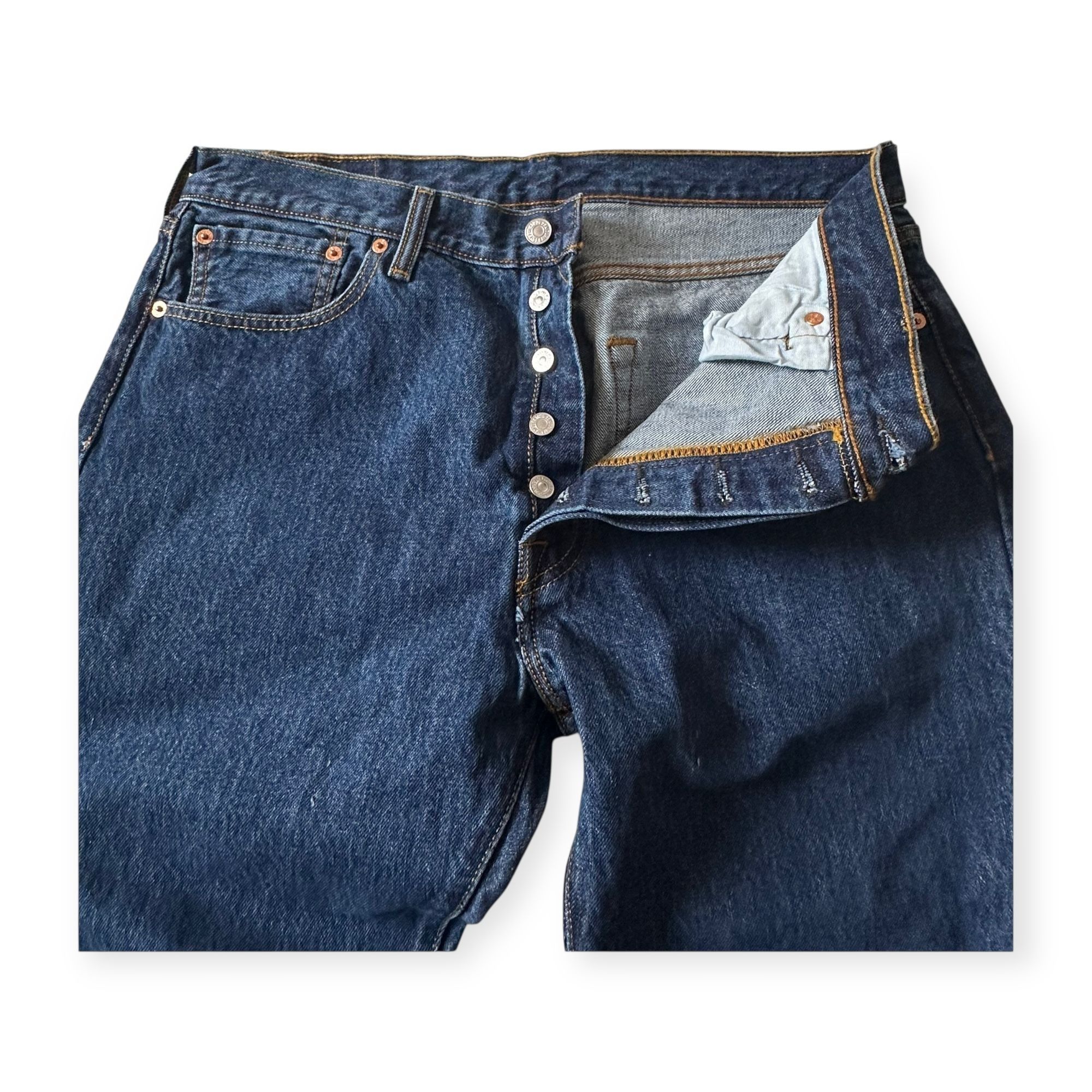 Levi's Levi’s 501 Original Fit Blue Button Fly Jeans W35 L30 New Un Size US 35 - 9 Thumbnail
