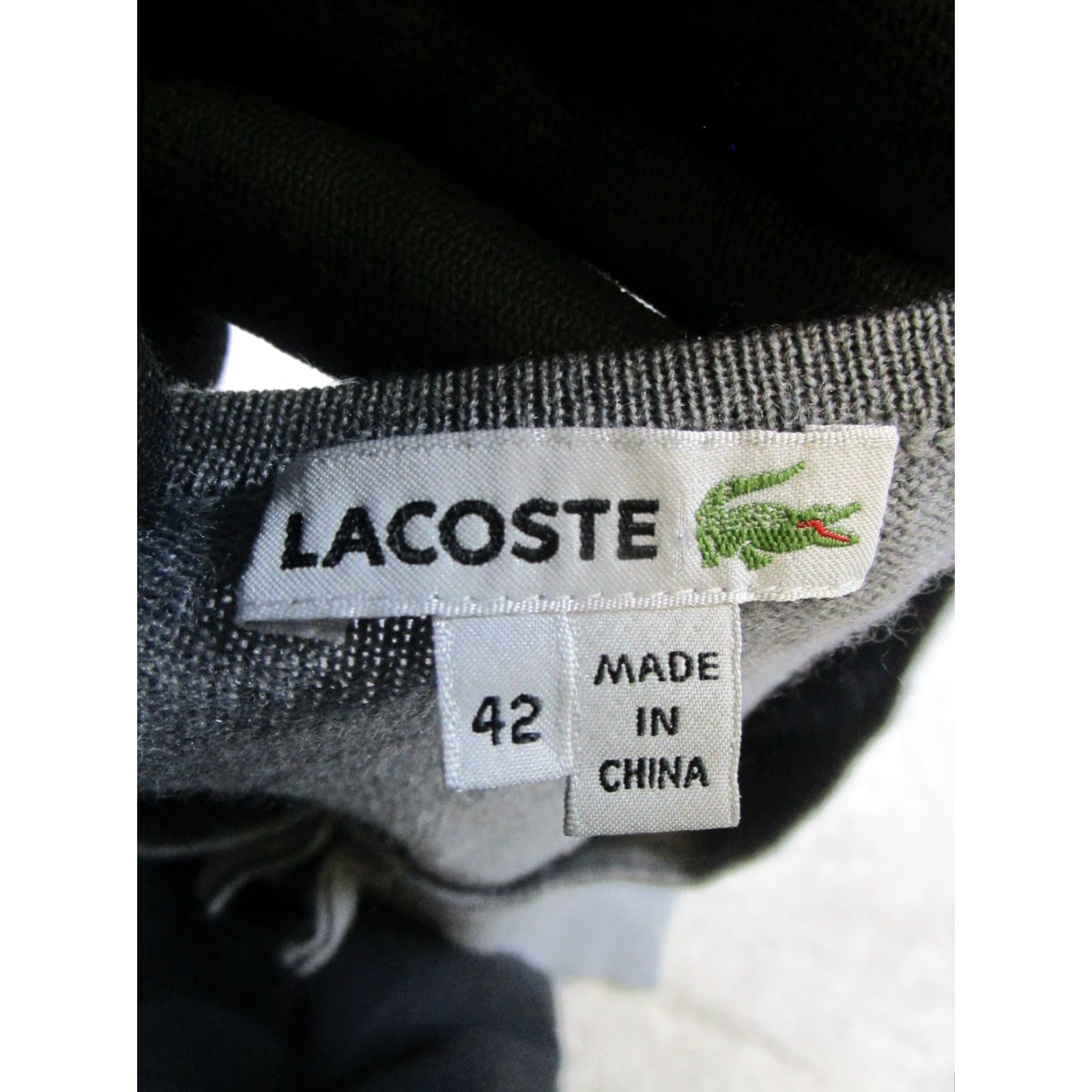Lacoste Lacoste Women's Gray Wool Blend Ruffle Pullover Shirt Sweater L Large Round Neck Long Sleeve Size L / US 10 / IT 46 - 3 Thumbnail