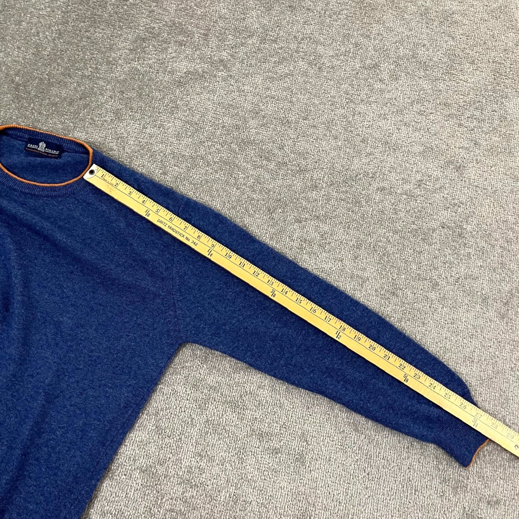Vintage EREDI PISANO Sweater Mens L/XL Blue Cashmere Wool Blend Pullover Crewneck Italy Size US L / EU 52-54 / 3 - 6 Thumbnail