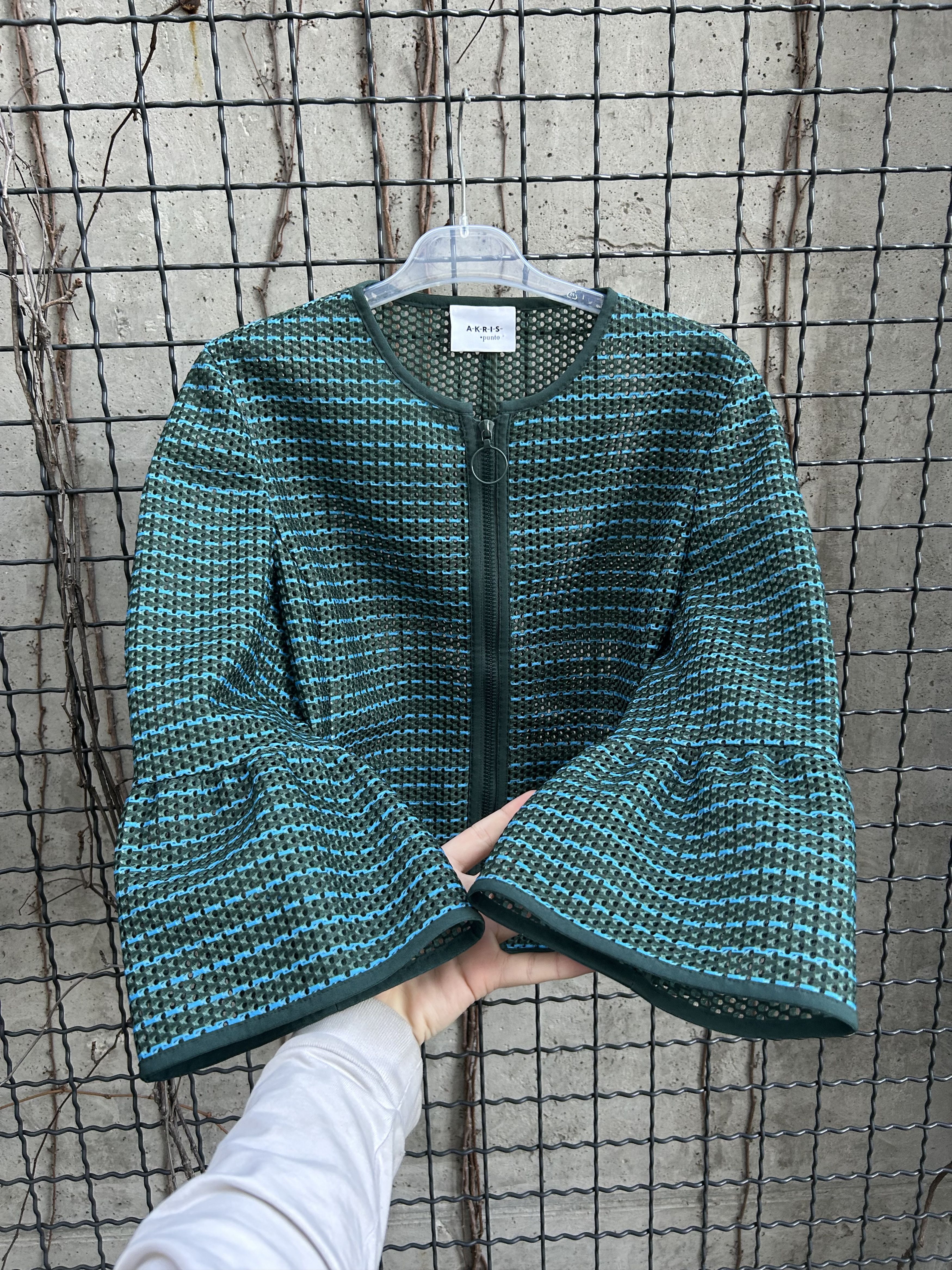 Akris Akris Punto Striped Mesh Bell Sleeve Jacket Size M / US 6-8 / IT 42-44 - 8 Thumbnail
