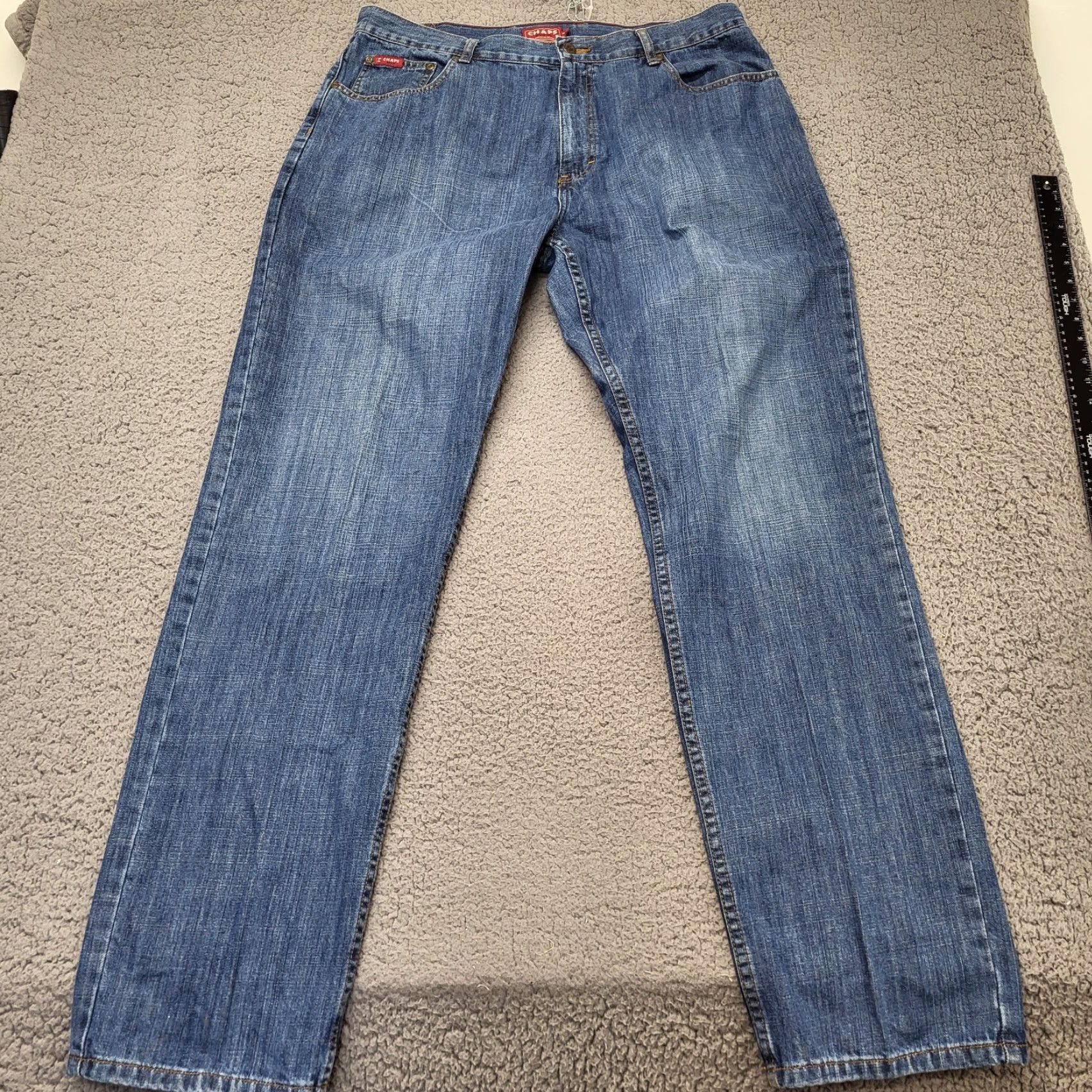 Chaps Chaps Jeans Men's 38x34 Blue Straight Fit Denim 100% Cotton Dad Jeans Regular Fit Jeans Mens Casual Pant Size US 38 / EU 54 - 2 Thumbnail