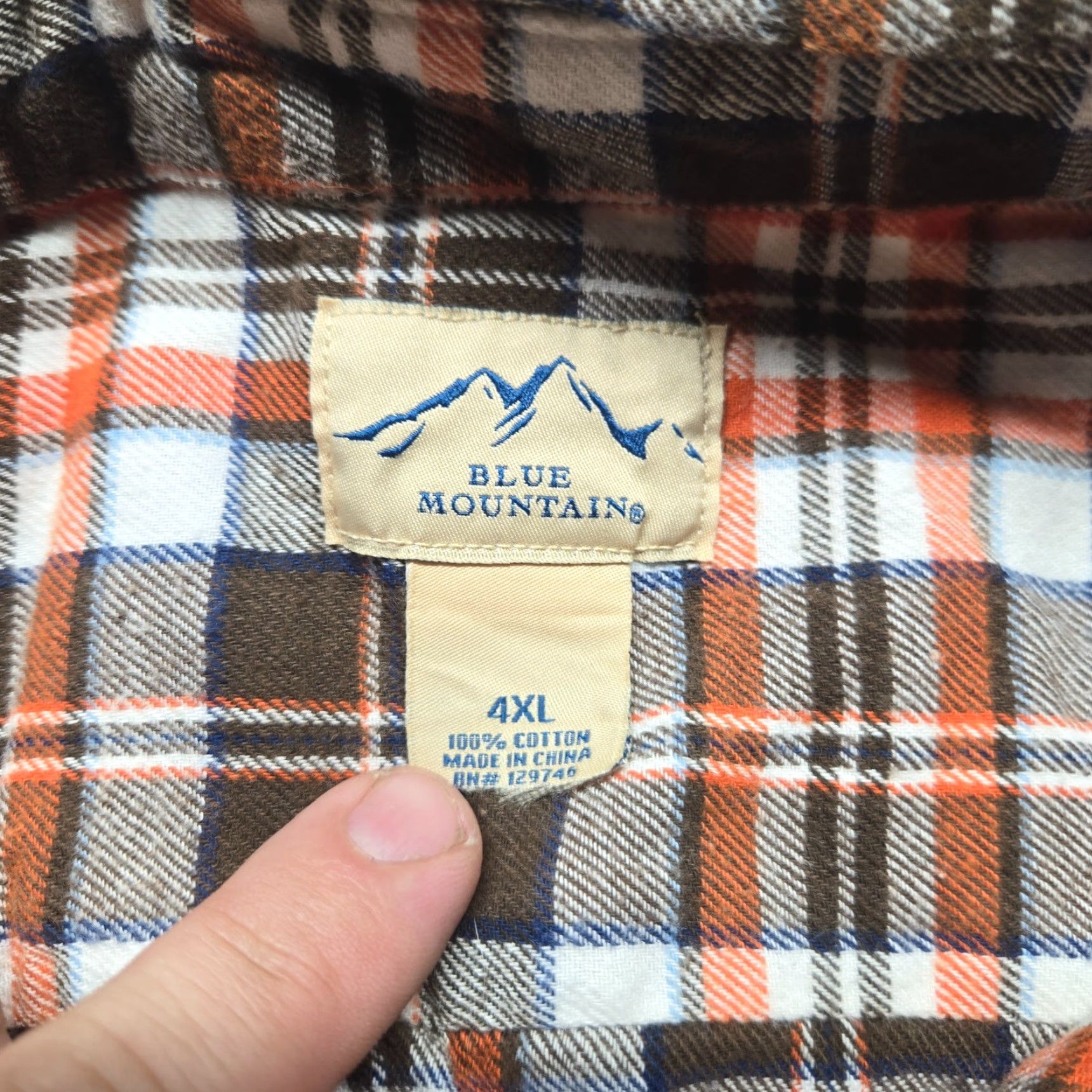 The Mountain Blue Mountain Shirt Men's 4XL Multicolor Plaid Flannel Long Sleeve Button-Up Pocket Blue Mountain Shirt Size US XXL / EU 58 / 5 - 2 Thumbnail