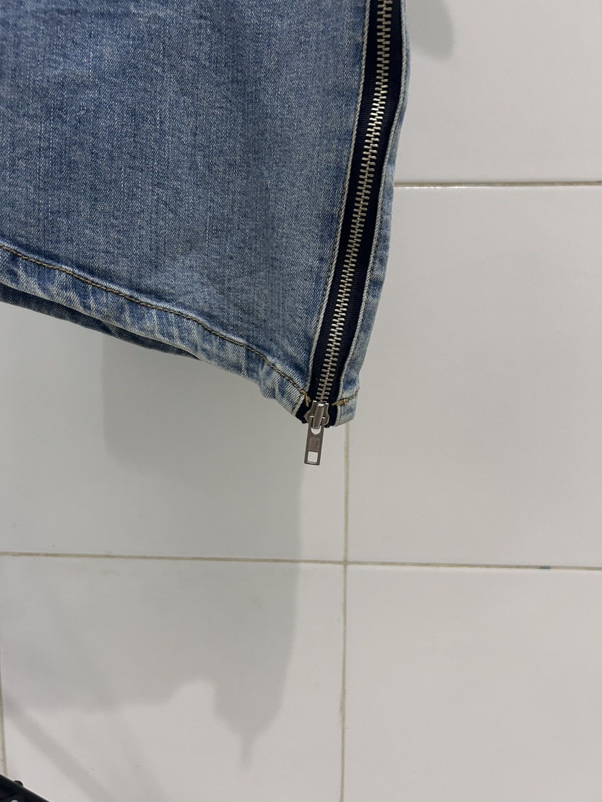 Beauty Beast × If Six Was Nine T-REX Y2k Asymmetrical Denim Mini Skirt Side Zipper Size 31" - 2 Thumbnail