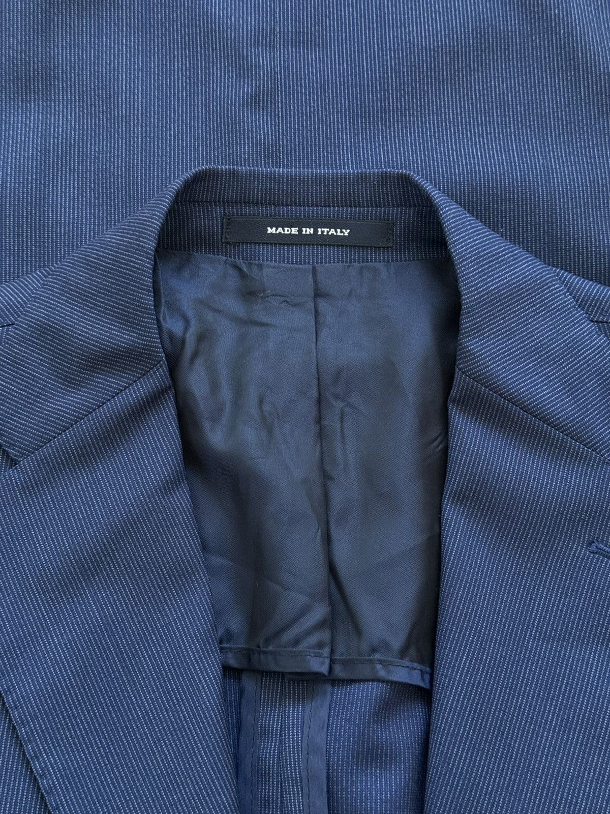 Tagliatore Tagliatore Navy Blue Striped Wool 130s Blazer Jacket Size 38R - 3 Thumbnail